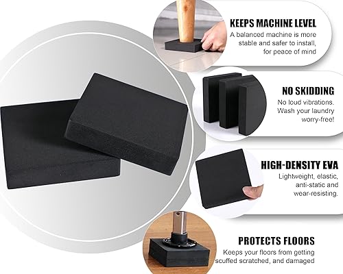Miniatura 3 de MyLifeUNIT Almohadillas de EVA que absorben los golpes, protector antivibración para lavadora, secadora, cinta de correr (paquete de 8)