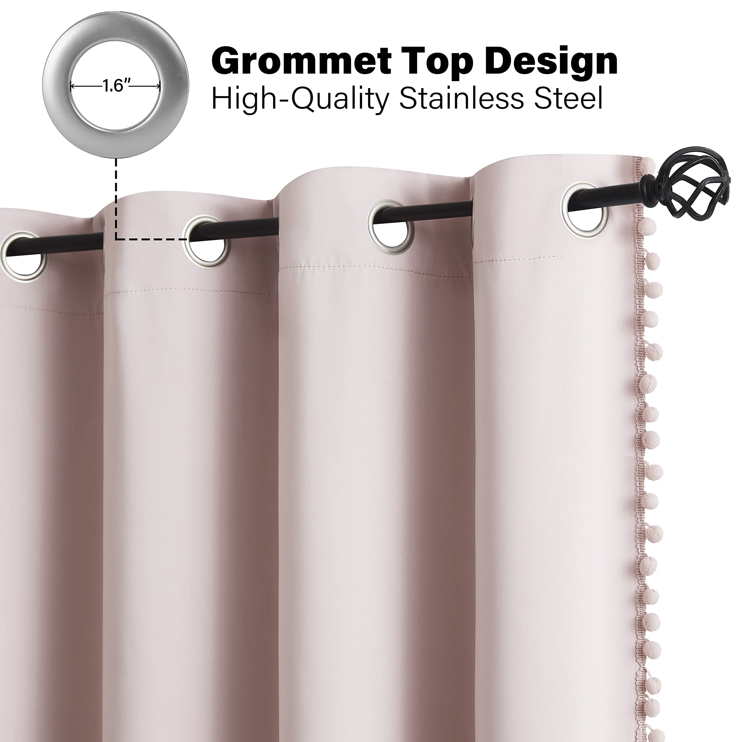 Amazon｜Jubilantex ブラッシュピンク遮光カーテン 保育園用カーテン