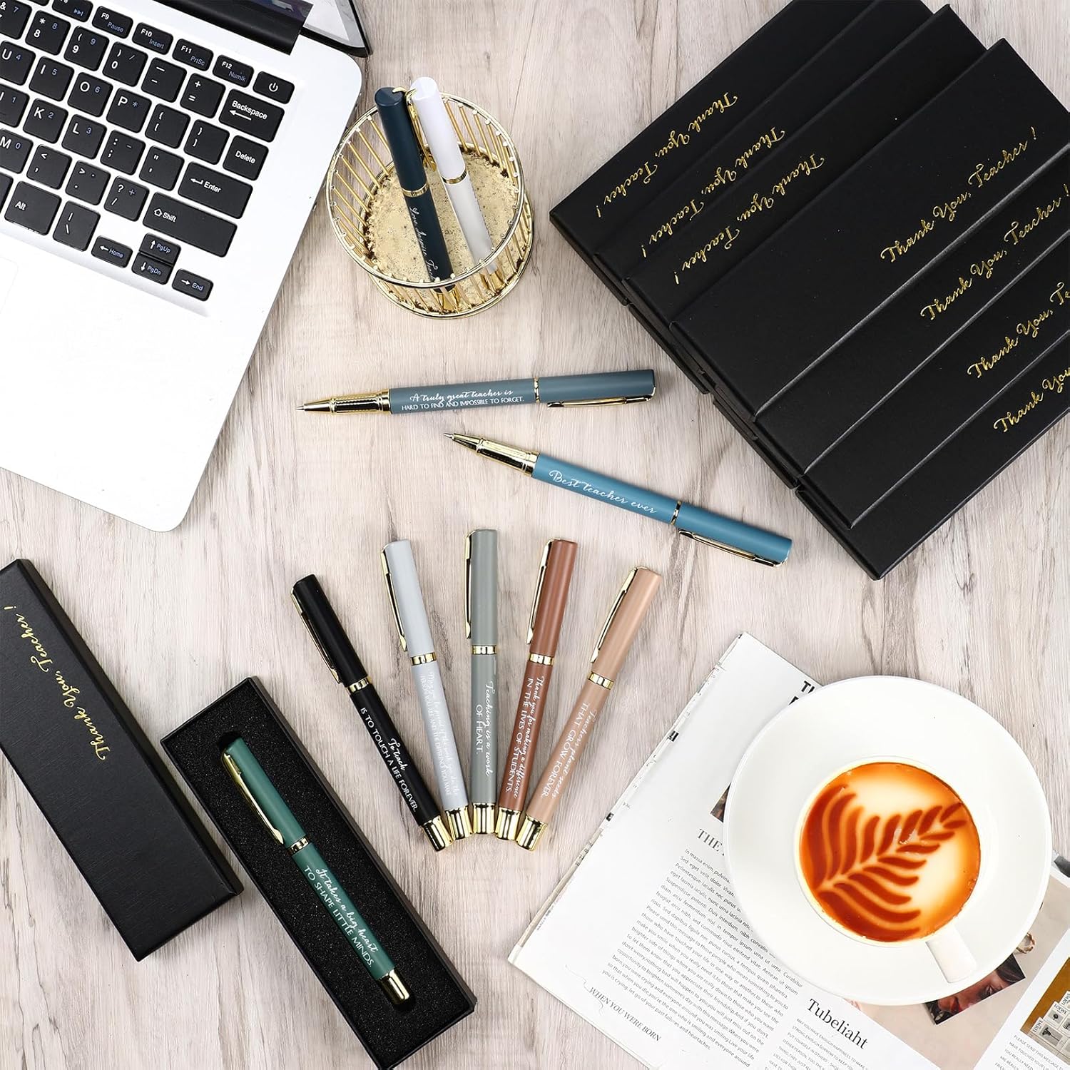 Seajan 20 Set Teacher Appreciation Gifts Pens with Thank You Boxes Inspirational Teacher Thank You Gifts Black Ink Ballpoint Pens Motivational Quote Valentine Appreciation Office Supplies(Colourful) - Image 5