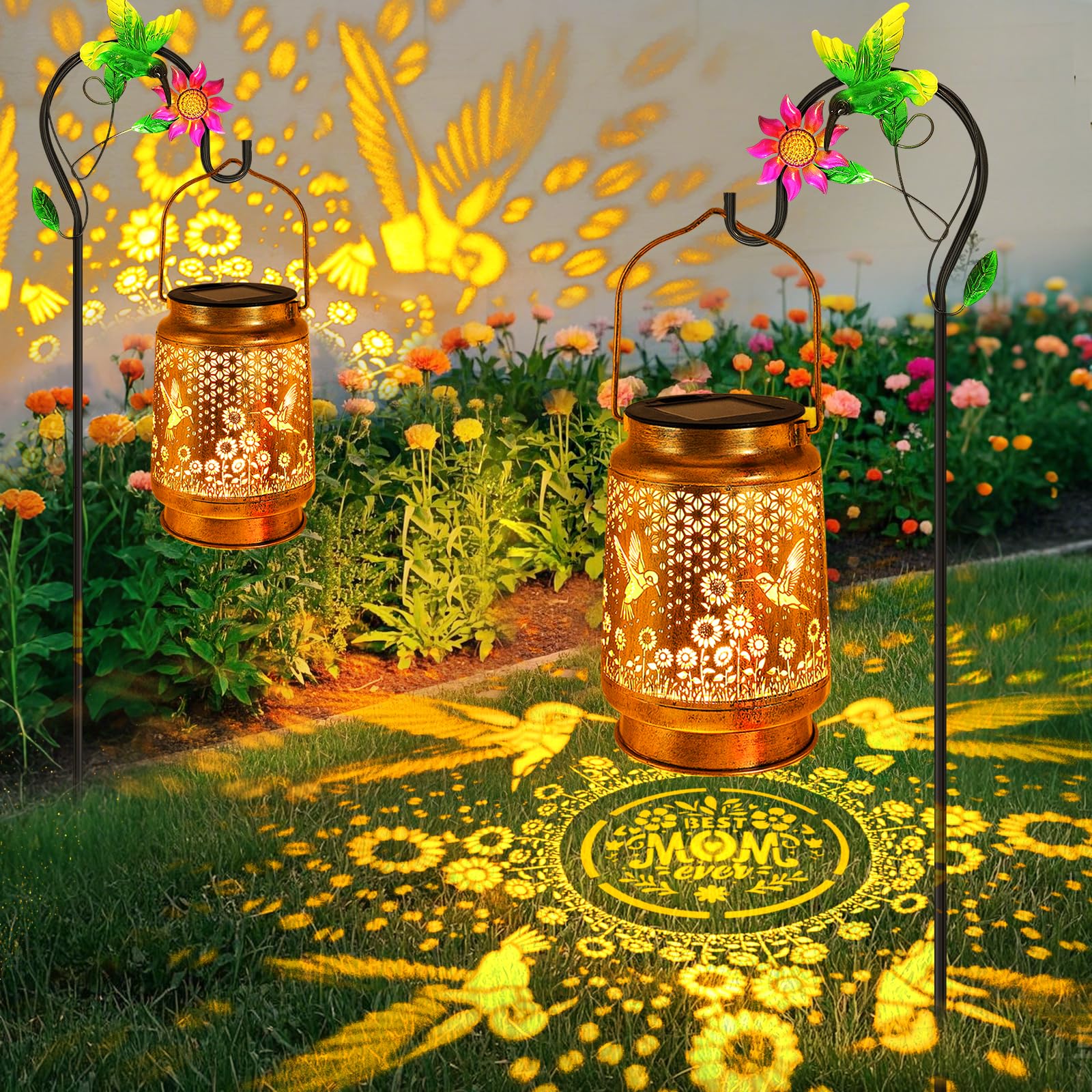 Hummingbird Solar Lanterns Outdoor Waterproof, Birthday Gifts for Women Mom