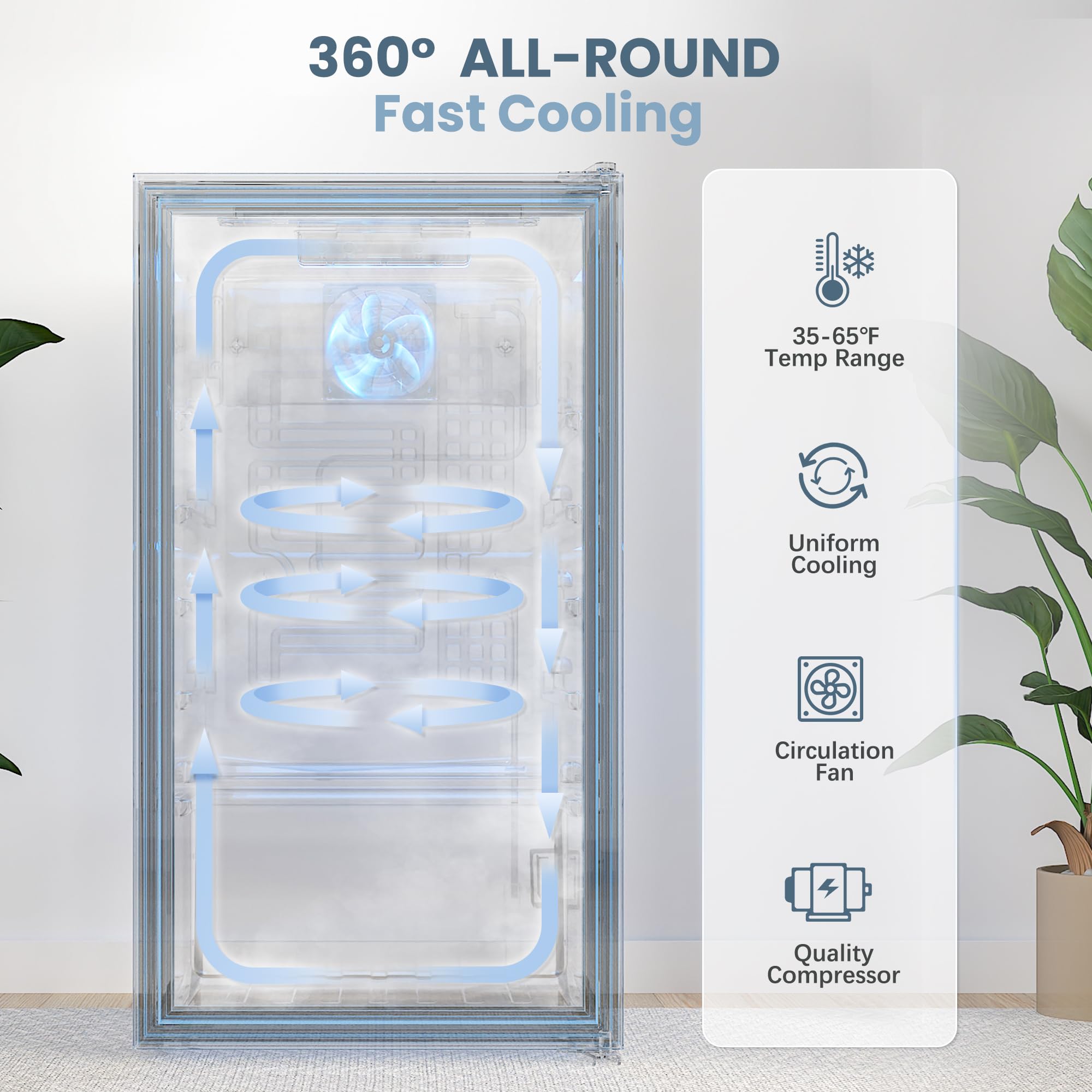 Manastin Beverage Refrigerator Cooler-Mini Fridge Freestanding Cooler With Glass Door, Adjustable Shelves & Digital Temperature Display For Soda, Wine Or Beer (Silver, 3.2 Cu.Ft) on Fridge.com - View 4
