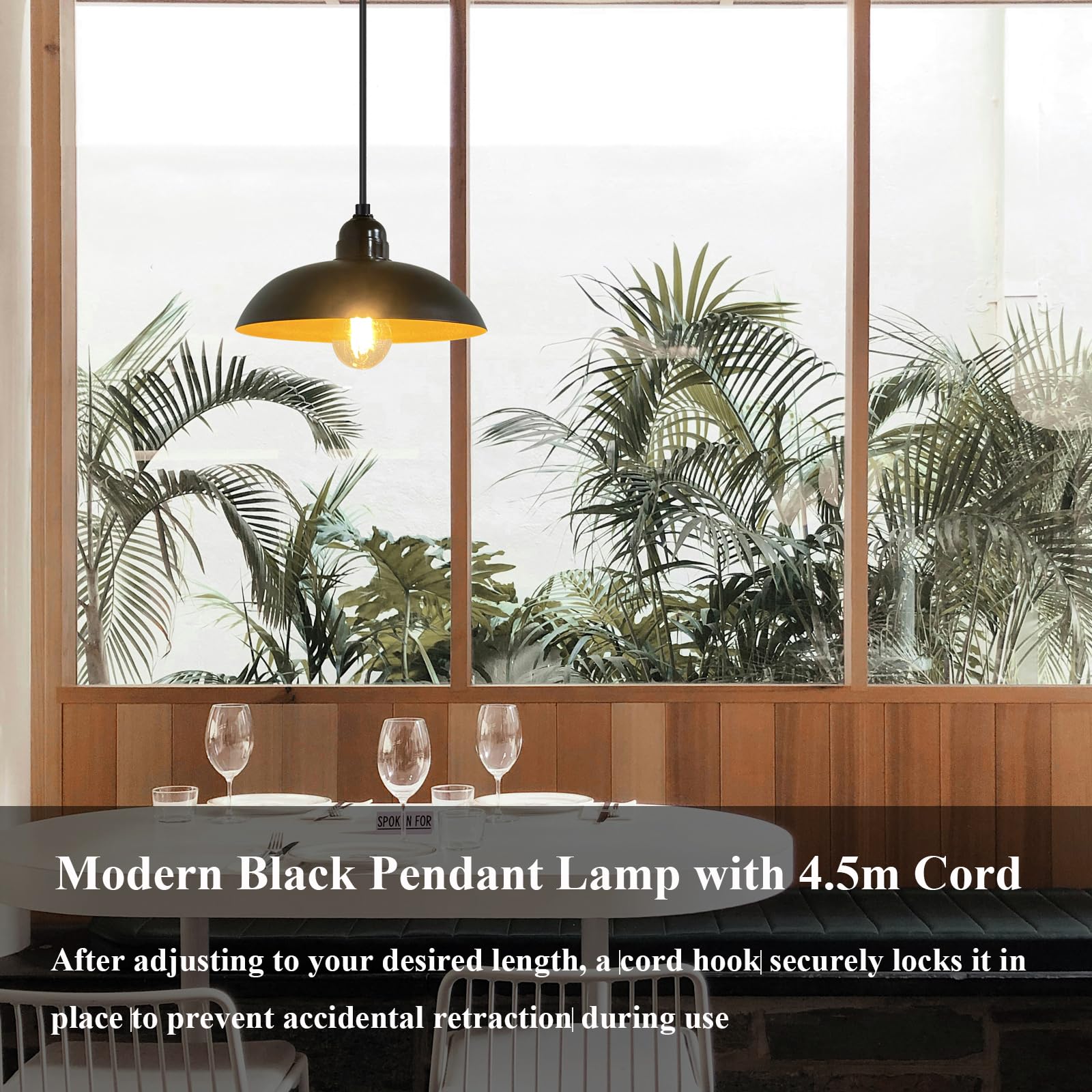 Outdoor Hängelampe mit Stecker Lampe Hängend Pavillon Beleuchtung Lampenfassung E27 4.5m Kabel Schwarz Deckenleuchte Außen Pendelleuchte Steckdose Gartenlampen Draußen Balkon Terrassen