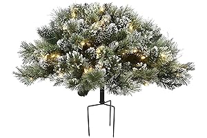 36" Glittery Bristle Pine Urn Filler with Battery Operated LED Lights: Illuminate...