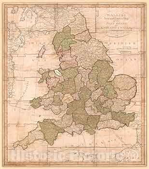 Amazon.co.jp: Historic 1810 地図 - イギリスとウェールズ