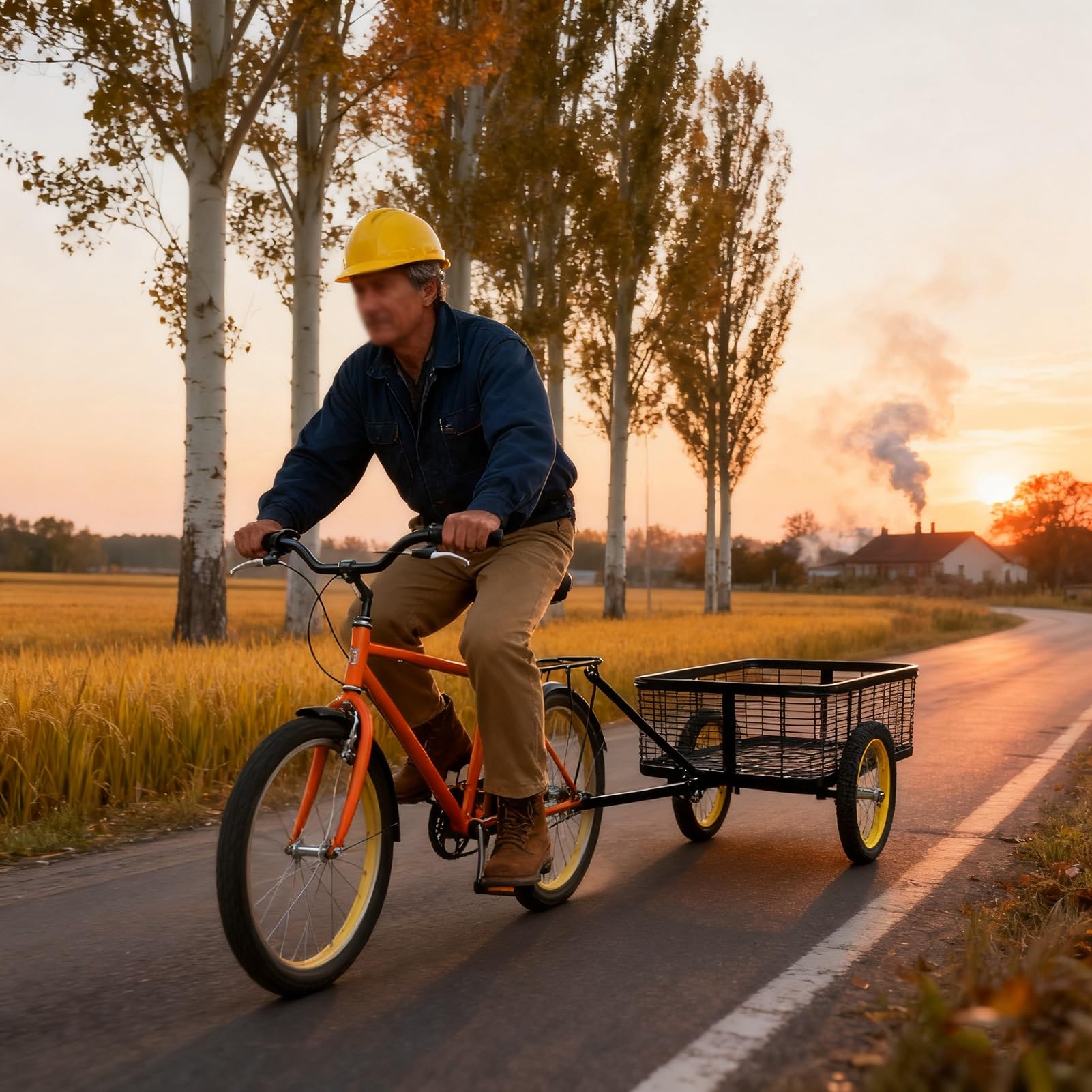 Remolque de carga de bicicleta resistente con enganche universal, ideal para transporte de mascotas, compras y picnics