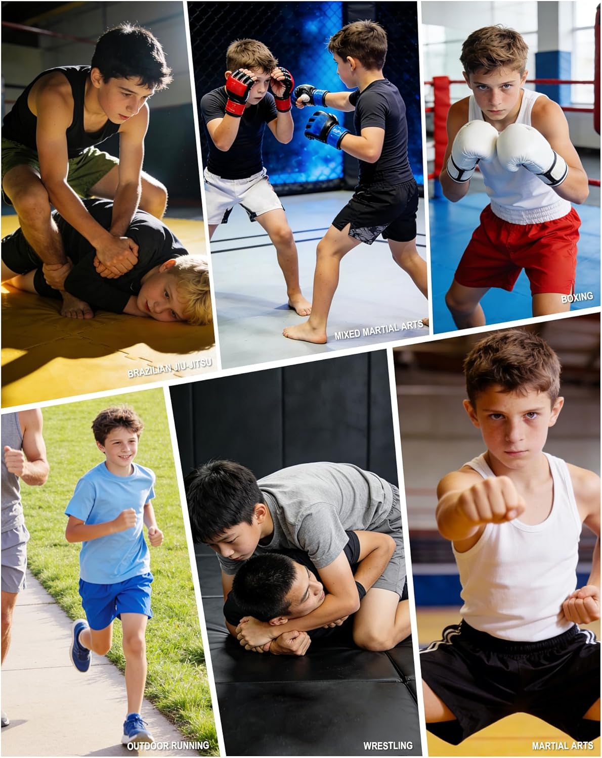 Runhit Kids MMA BJJ Wrestling Shorts, Youth Boys No Gi Grappling Shorts for Boxing, Jiu Jitsu, Muay Thai, Training - Image 6