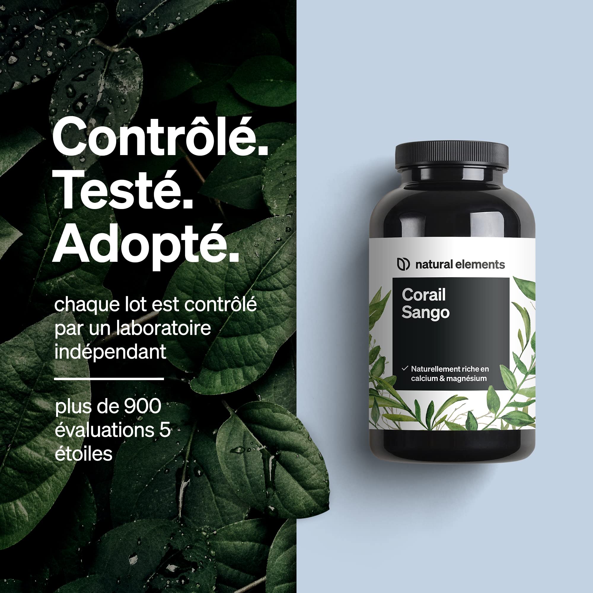 Corail marin sango – 180 gélules – 660 mg de calcium – 330 mg de magnésium – source naturelle de calcium et de magnésium – contrôlé en laboratoire, sans additifs, hautement dosé