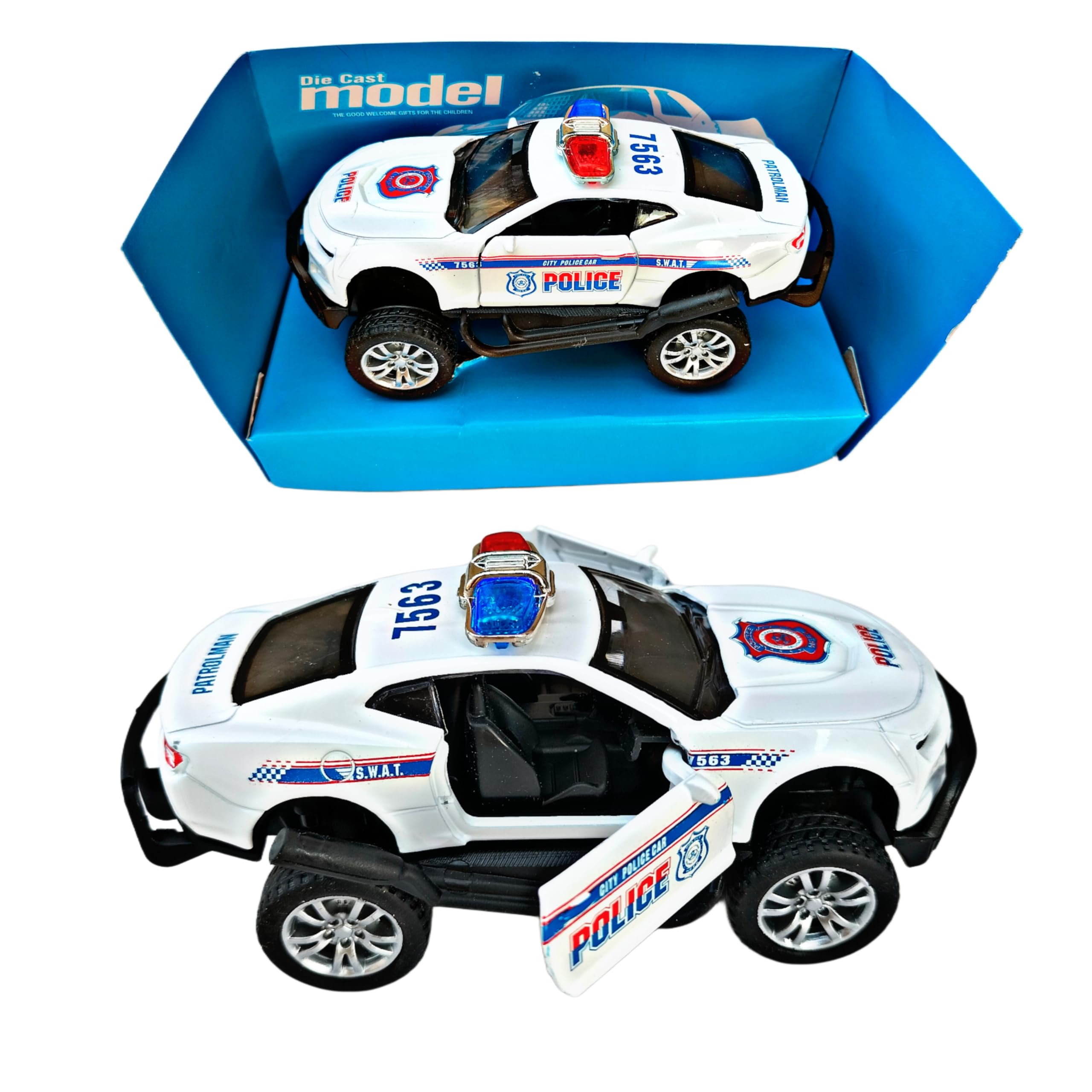 RUHANI Metal Pull Back Die-cast Police Car Toy with Openable Doors for Kids Boys (White Colour) (B0D2P7718C) Amazon Price History, Amazon Price Tracker