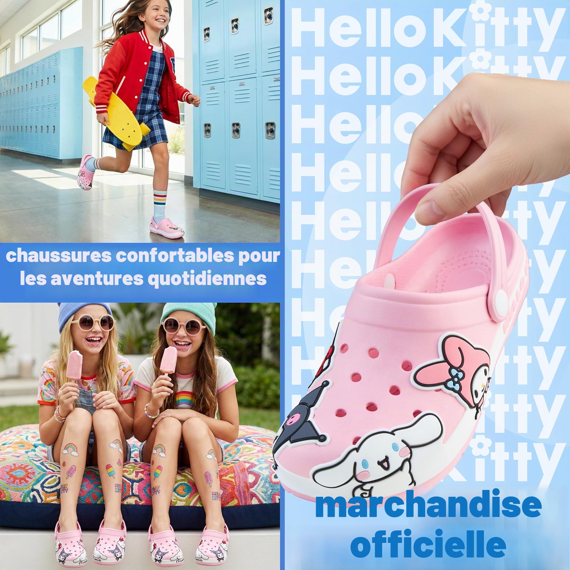 Get Trend Hello Kitty | Pat Patrouille | Spidey et Ses Amis Sabot Enfant Fille, Sabot Jardin Semelle Antidérapante et Sangle, Slip-on Chaussons Enfant