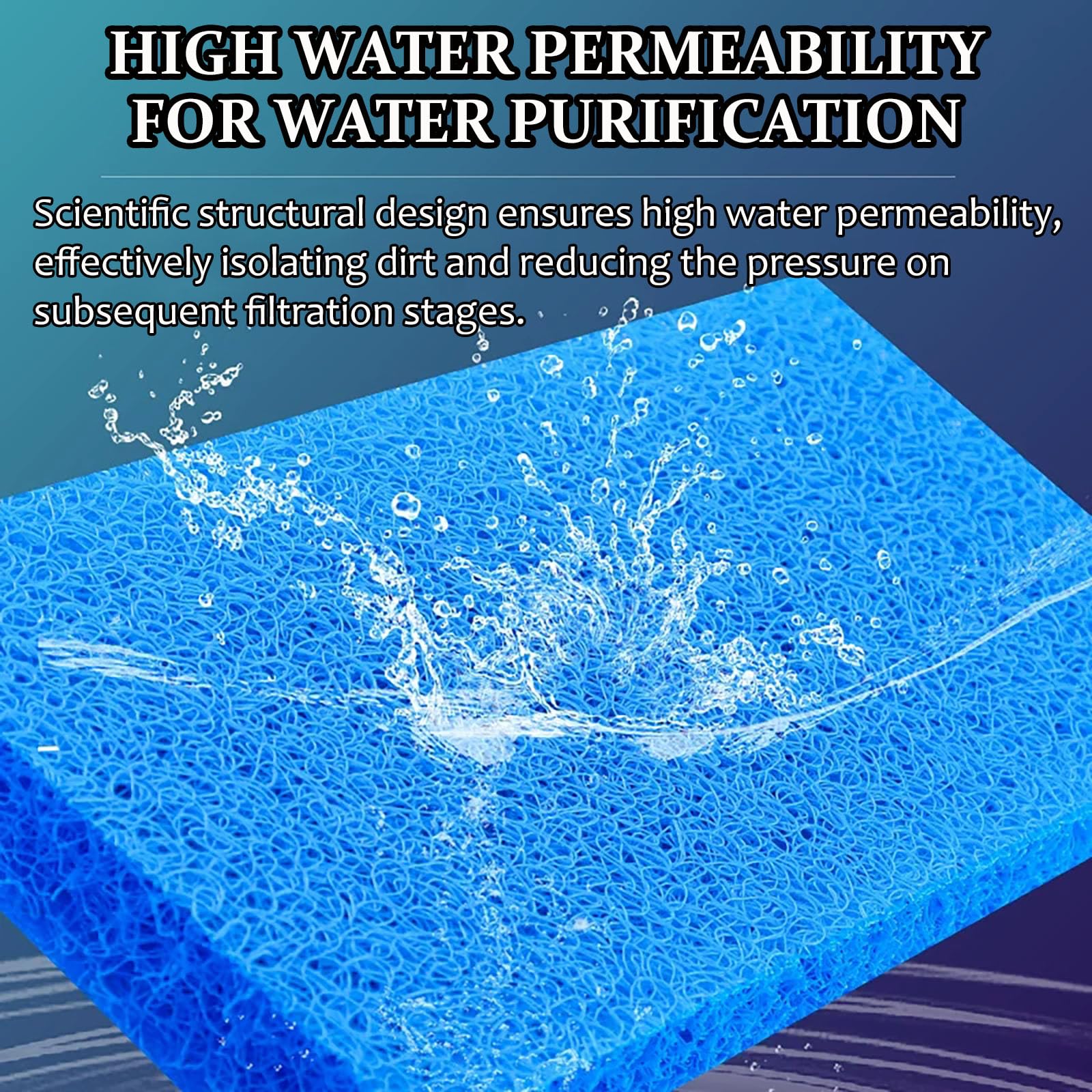 DRISSA Spugna Filtrante, Tappetino filtrante in Spugna Blu, Confezione da 5 Pezzi, per Pompa Acquario Accessori Filtraggio, PPI 10, Spessore 40 mm (25 x 50 x 4cm*10pcs)