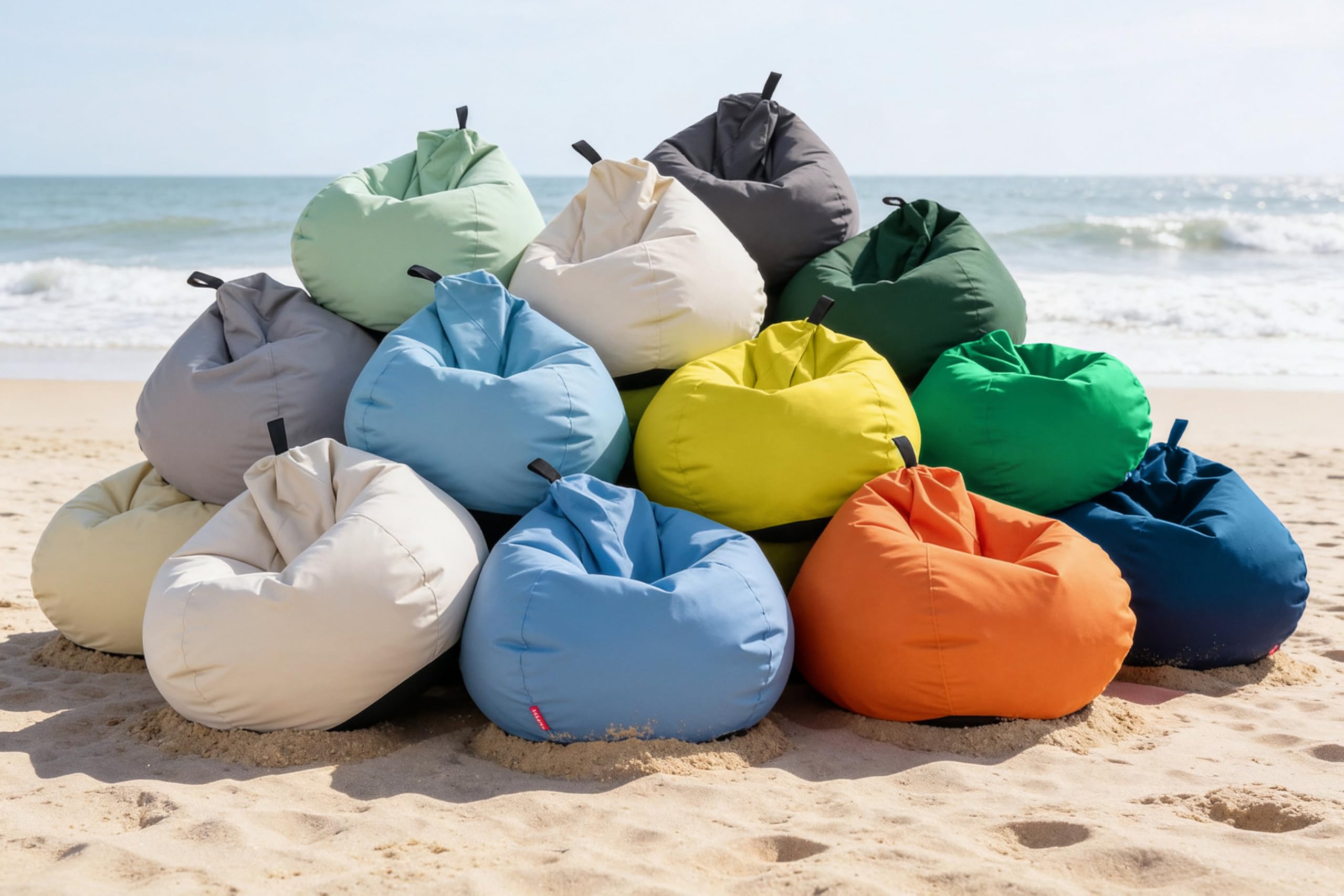 Ecopuf Oscar Outdoor - Pouf Poire, Sako, Fauteuil Coussin Moelleux avec Rembourrage -pour Enfants et Adultes - pour La Maison et à L'Extérieur - Polyester Durable, avec Poignée - 90x110cm - M1