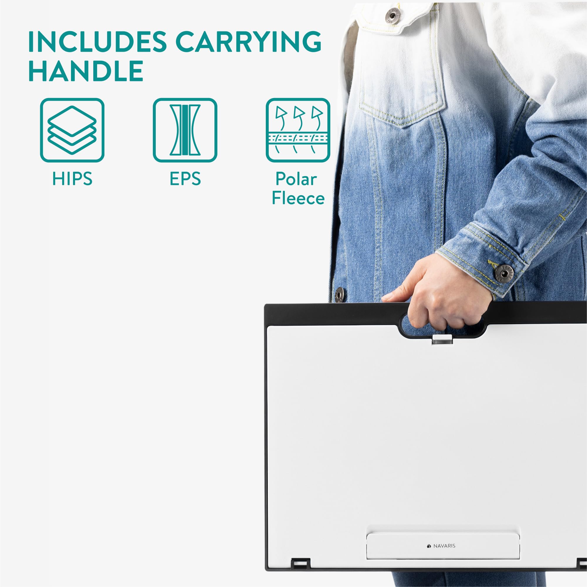 Navaris Leggio Porta Tablet e-Reader Libri Cartacei - Espositore Portalaptop Supporto PC Portatile con Cuscinetto - Bianco