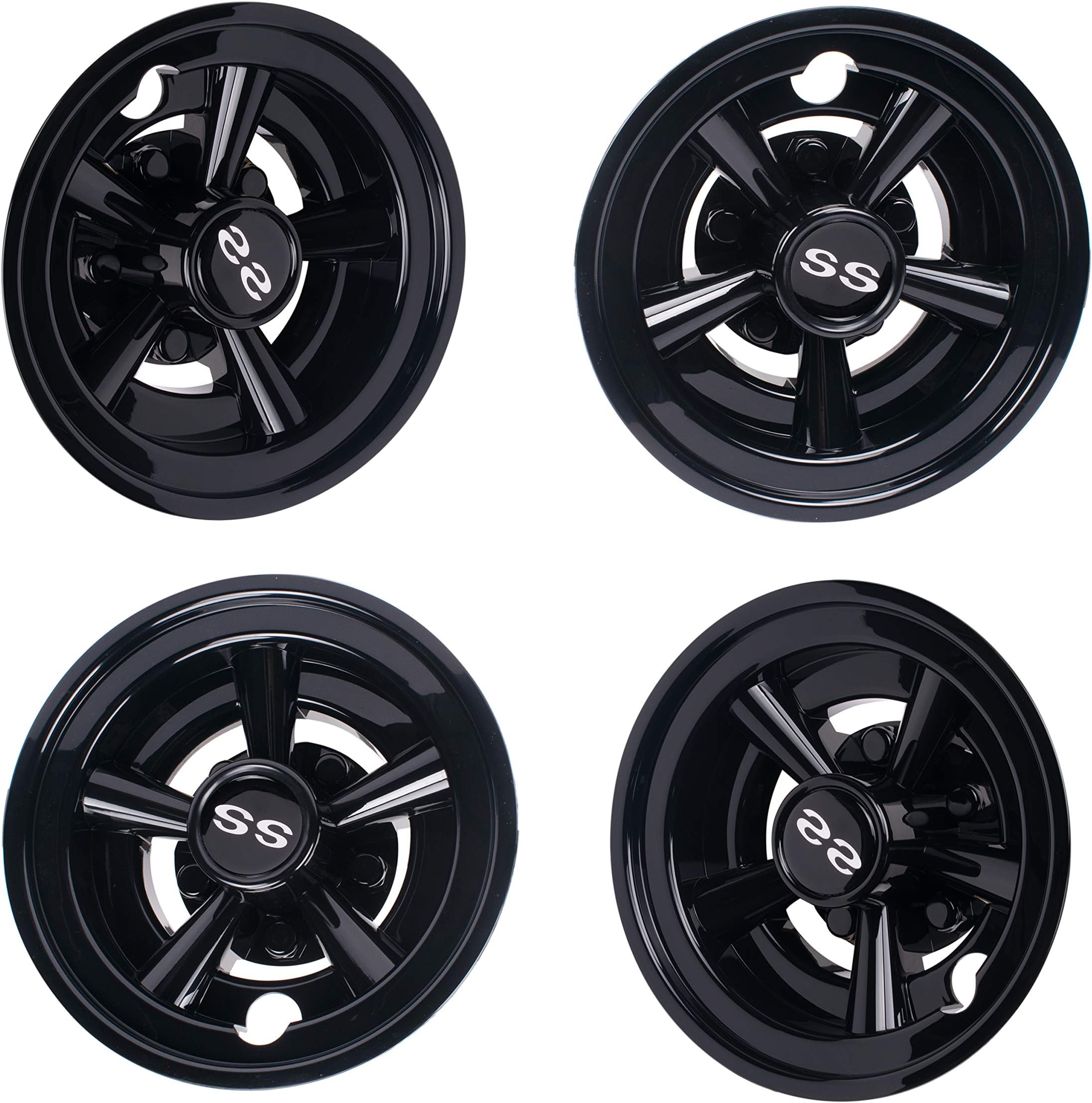 NOKINS Golf Cart SS Wheel Covers Hub Caps for Most Golf Carts 8 inch(Set of 4)