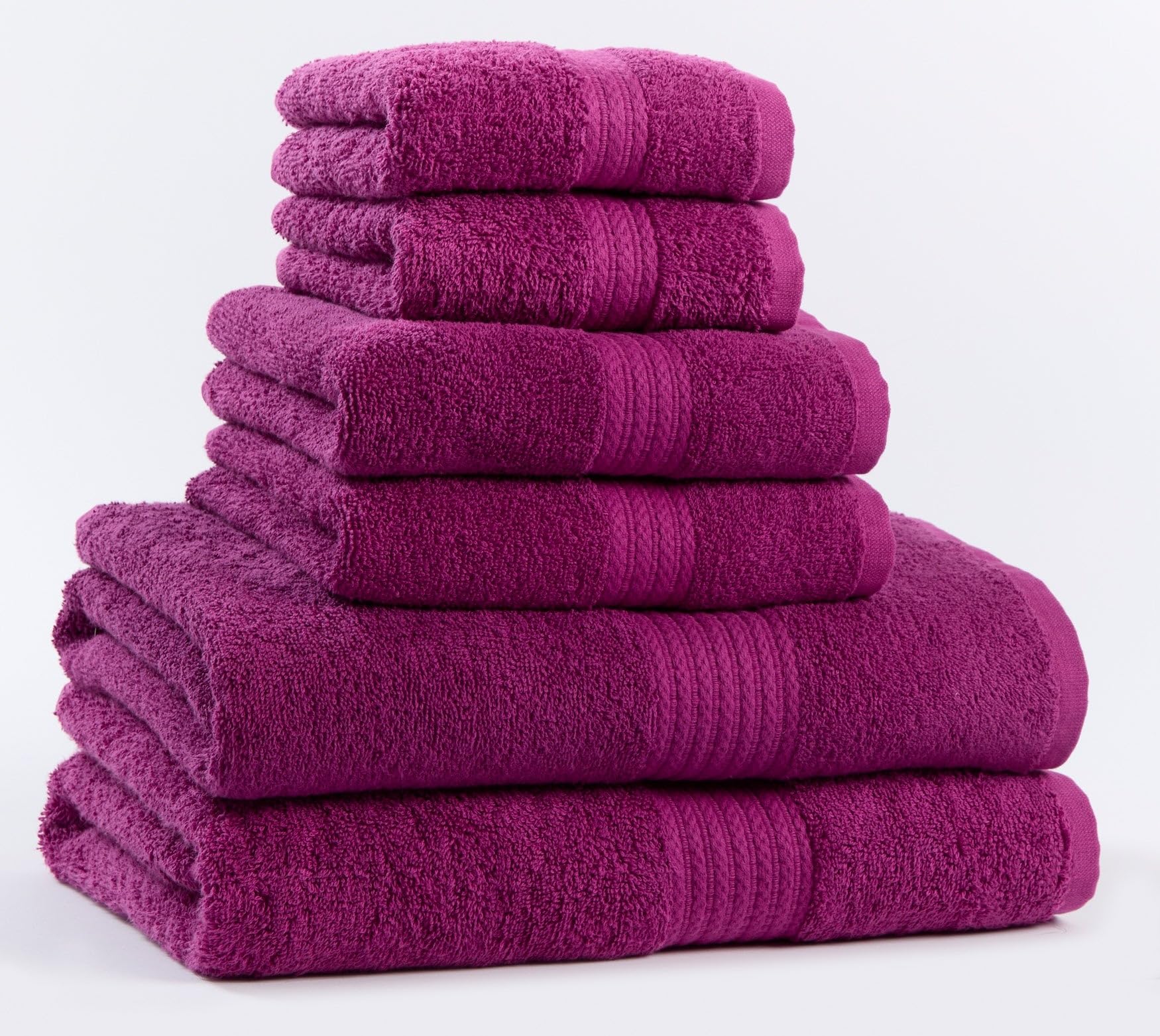 BrylaneHome BH Studio 6 Piece Bath Towel Set - Raspberry