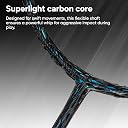 Hundred Nitrix 10 Badminton Racket 4U (Strung) | Carbon Fiber Frame | Head-Heavy Attacking Racket | Flexible Shaft for Powerful Smashes | Max Tension 30 lbs | Full Cover Included - Light Blue gallery image