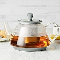 Vista 2 de BonJour 47953 Tetera de vidrio borosilicato con detalles de plata metálica, 1 pieza