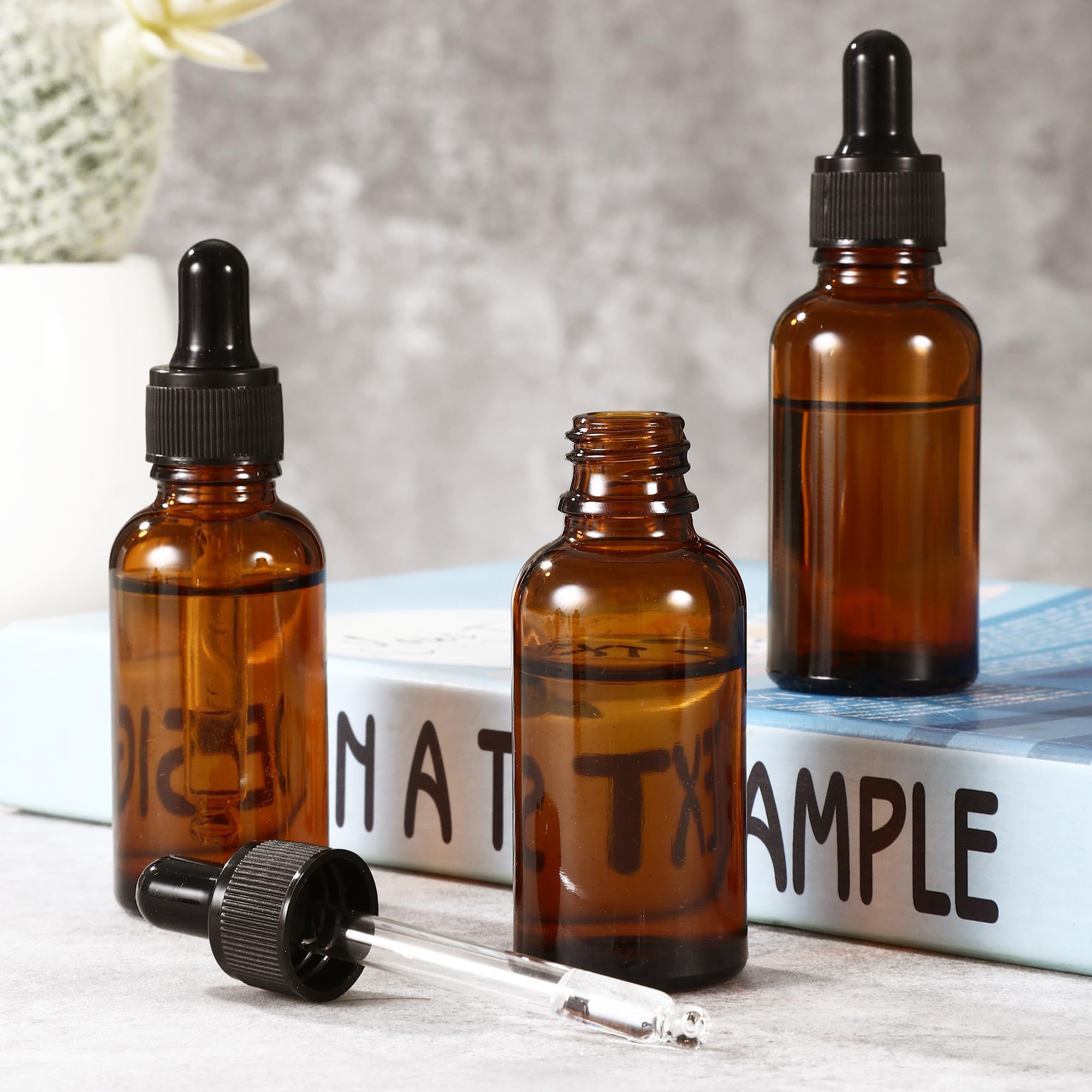 10 pezzi contagocce vetro scuro 30ml con imbuti, boccette per oli essenziali con contagocce e imbuto, flaconi da farmacia per oli essenziali, oli profumati, aromaterapia, massaggi, capelli