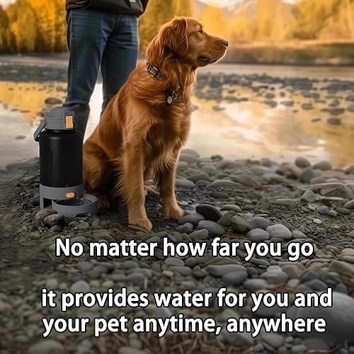 Miniatura 7 de Botella de agua para perros de 50 onzas a prueba de fugas para senderismo y campamento con tecnología para compartir mascotas, zonas de hidratación