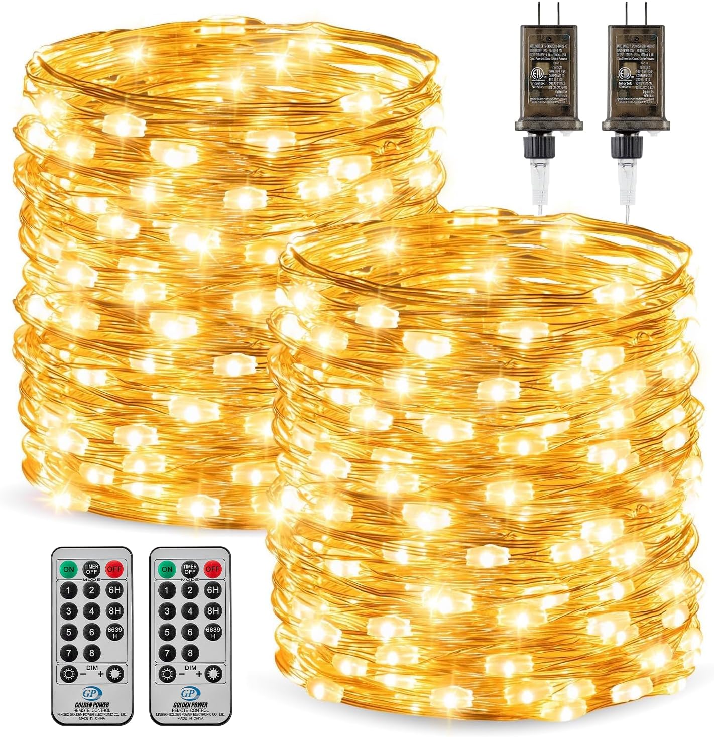 Minetom 66 Feet 200 LEDs USB Fairy String Lights with Remote, Copper Wire Starry Lights for Bedroom Wall Ceiling Christmas Tree Wreath Craft Wedding Party Decoration, Warm White