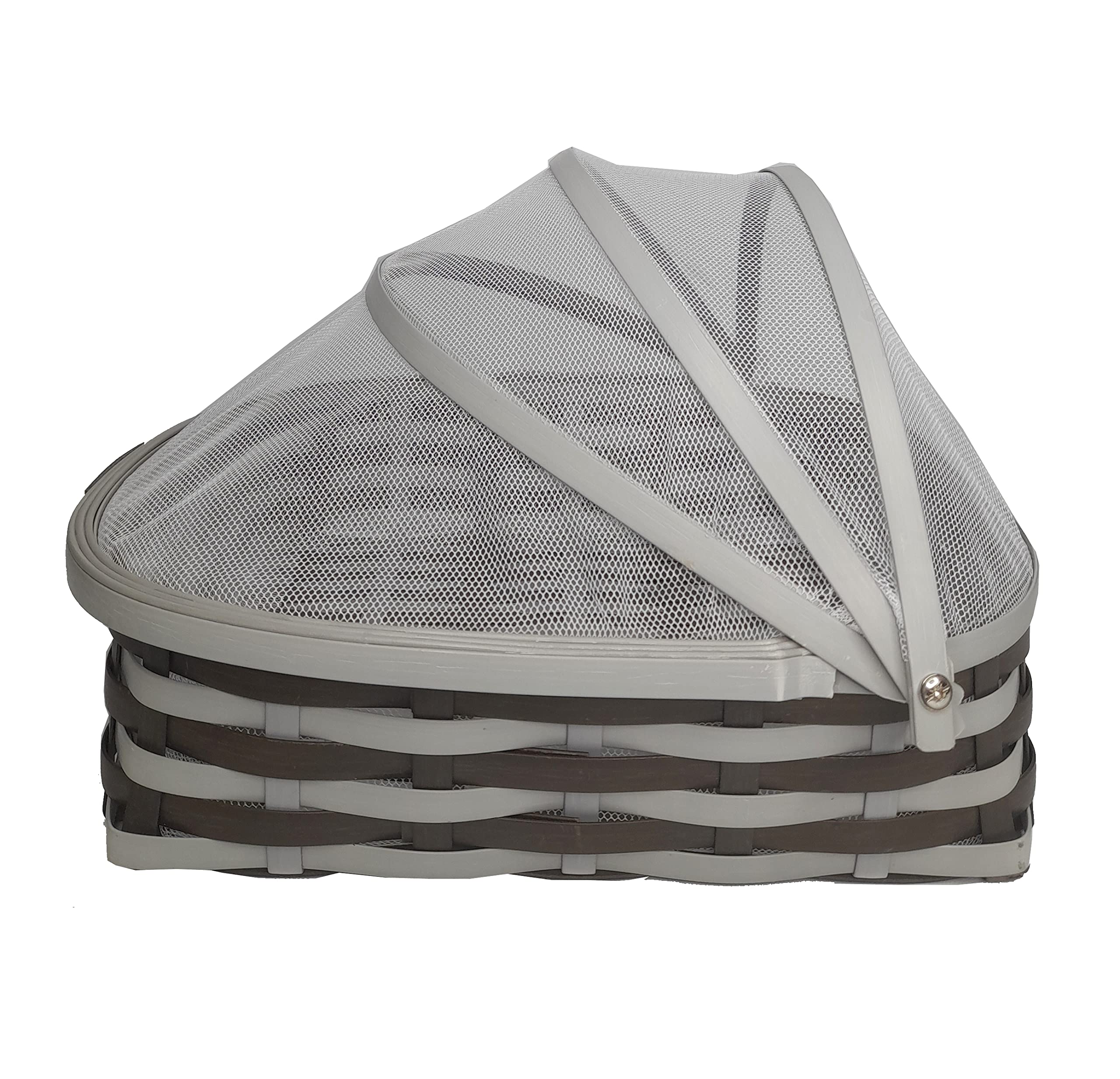 Saffron Decor Travel-Friendly Pvc Fruit Mesh Basket With Net Cover|Easy To Open|Protects From Dust, Mosquitoes, Flies (Small, Grey-Brown)- 29X20X26 Cm, Rectangular (B0BWZ4793Y) Amazon Price History, Amazon Price Tracker