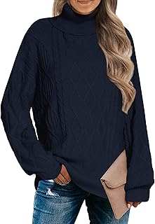 Jersey de punto elegante para mujer, de manga larga, monocolor, informal, con patrón trenzado