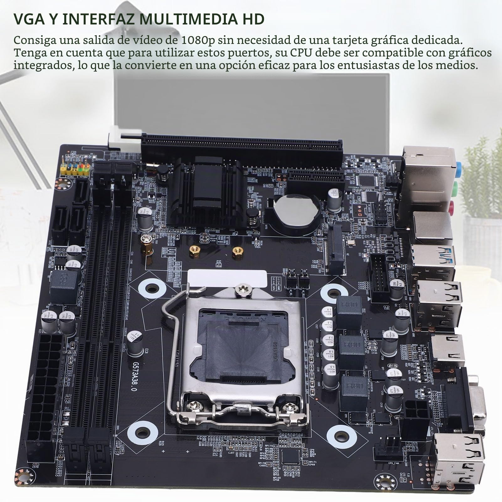 Tonysa H81 LGA 1150 Placa Base con Ranura M.2, Micro ATX para 4th Gen I3 I5 I7 y E3 V3 CPU, Soporte DDR3 1600MHz, USB 3.0 SATA 3