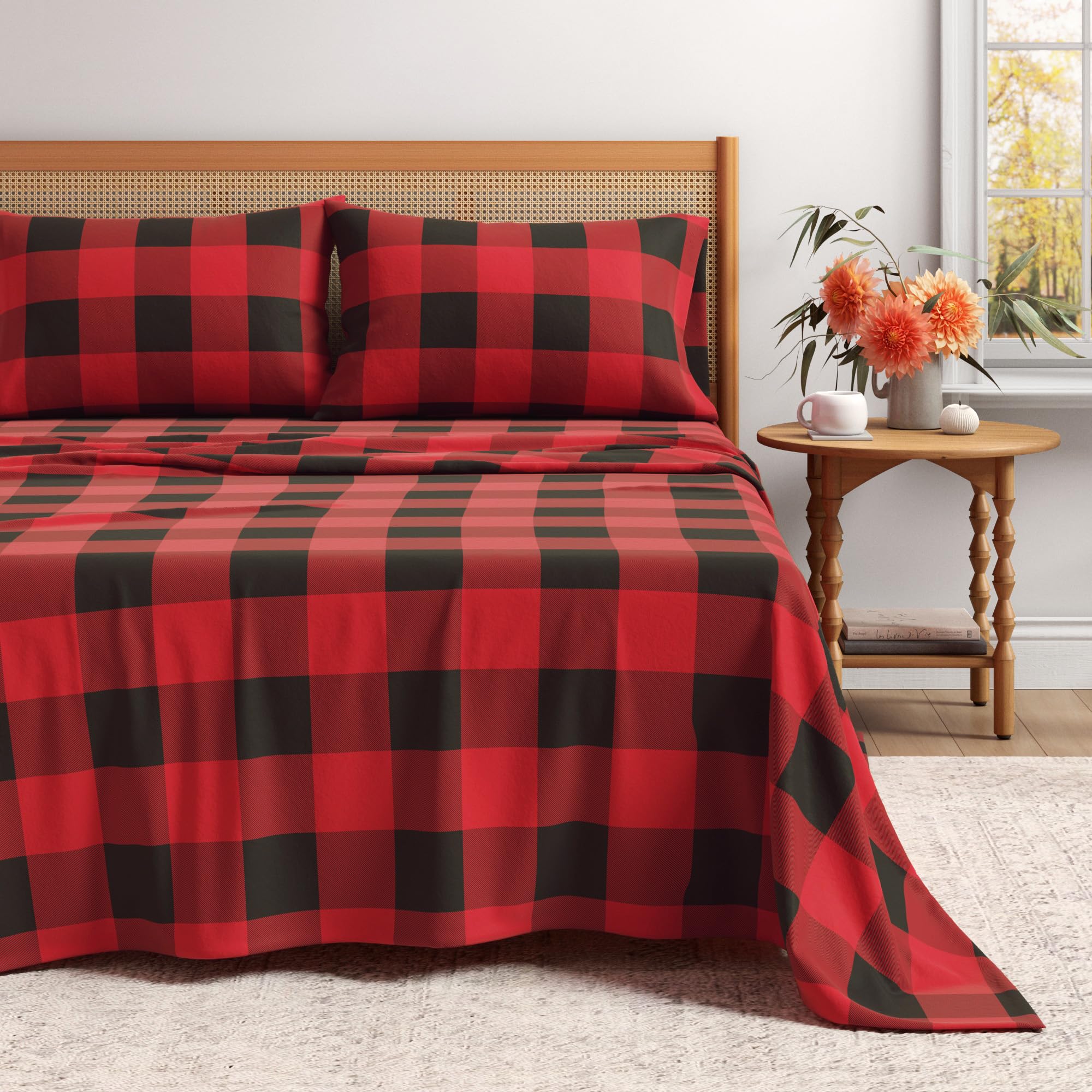 Amazon.com: Great Bay Home Flannel Sheet Set Queen Size - 100