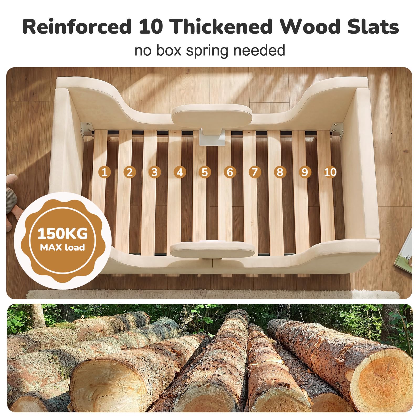 Cama para niños pequeños suave acolchada para niños y niñas