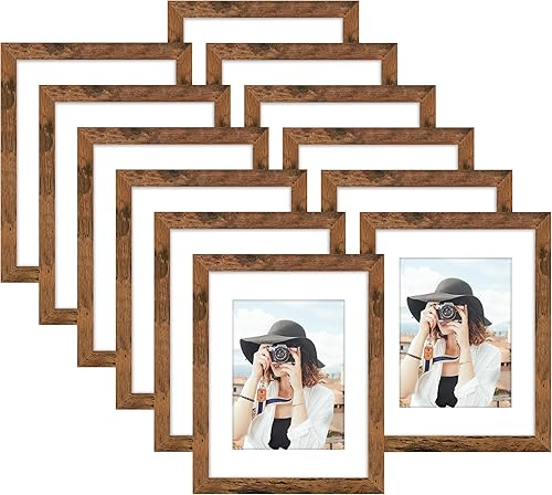 Miniatura 50 de Picrit - Juego de 12 portarretratos de 5 x 7 pulgadas para colgar en la pared o exhibir sobre una mesa, para fotos de 4 x 6 con paspartú o 5 x 7