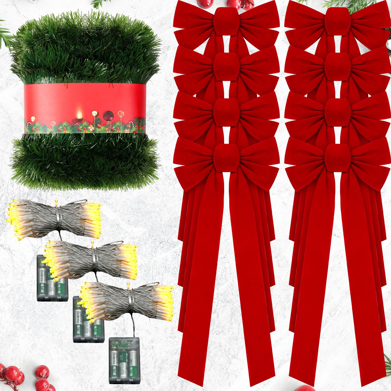 Amazon.co.jp: Riceshoot 50フィート クリスマスガーランド ライトと