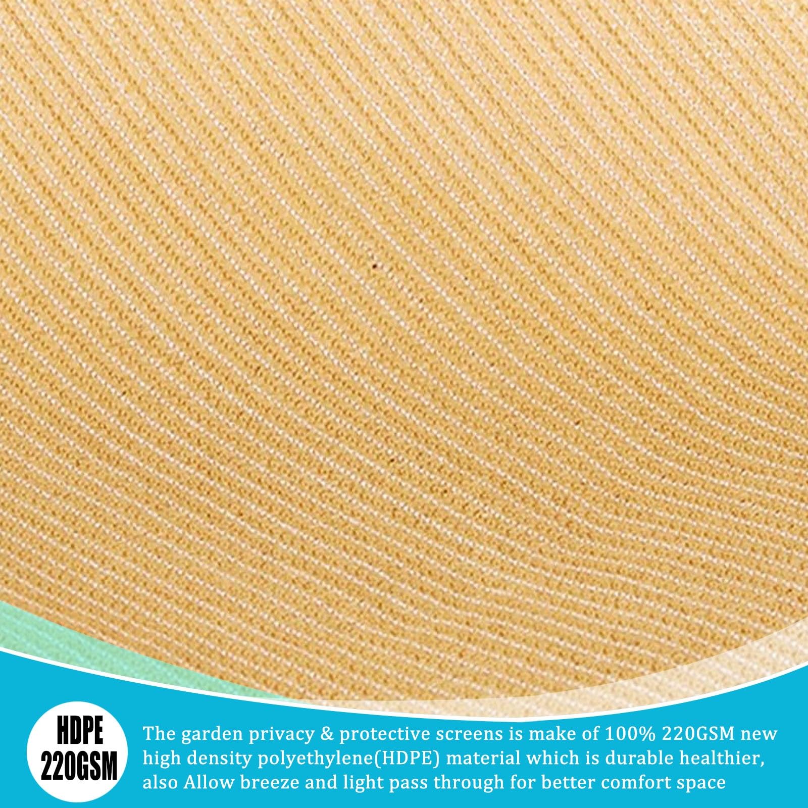 Telo Privacy per Balcone Giardino 115 x 250 cm Copri Ringhiera Balcone, Telo Frangivento da Esterno Protezione della Privacy Frangivento in HDPE per Balcone e Terrazza, Color Crema