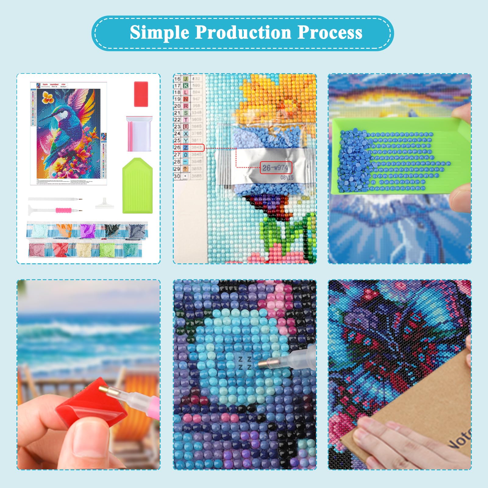 Kit De Peinture Diamant 5D Colibri à Faire Soi-même Avec Art Pour