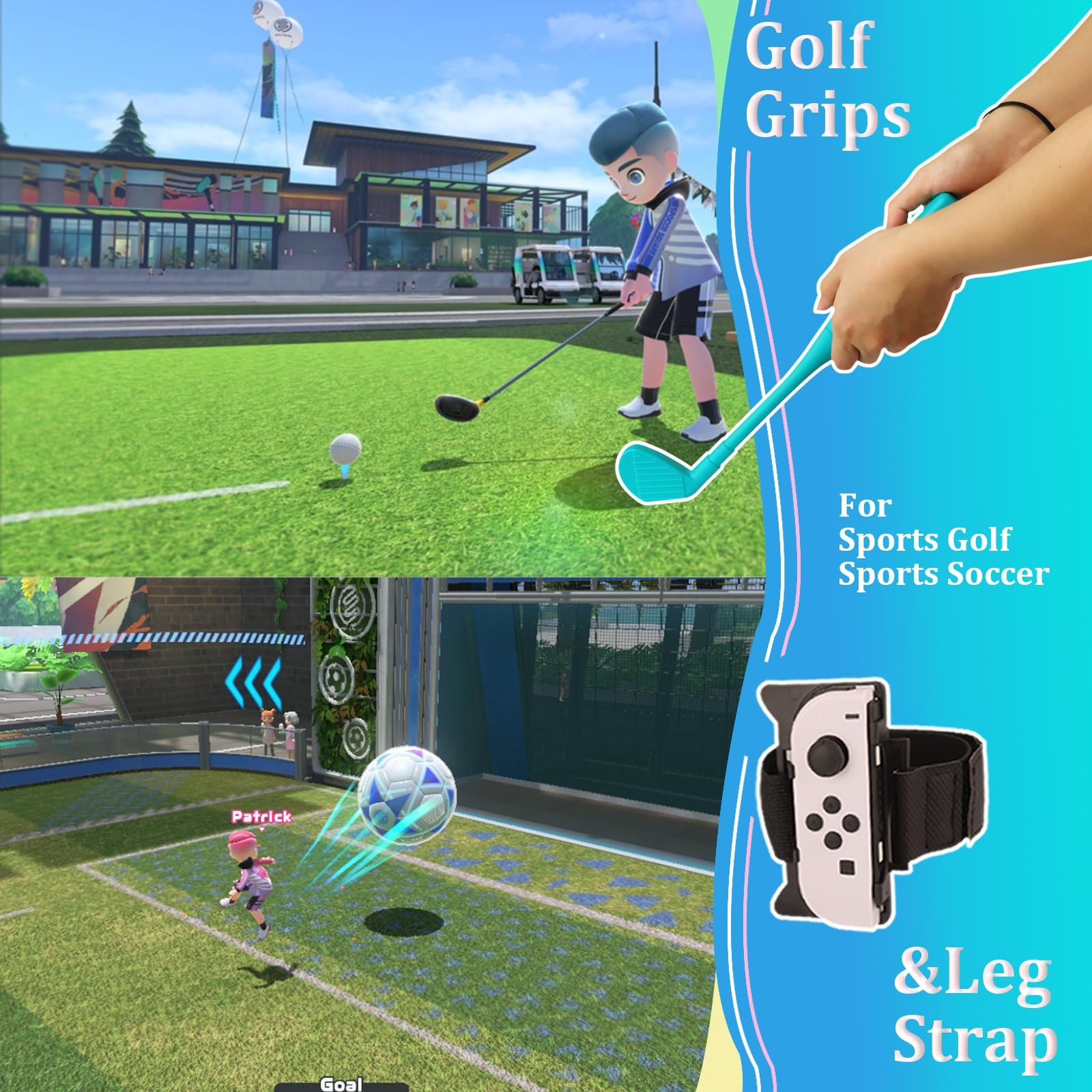 Switch - Accessori sportivi Arisll 14 in 1 Switch Kit di accessori sportivi per Nintendo Switch, kit di accessori per la famiglia compatibile con interruttore/interruttore OLED giochi sportivi