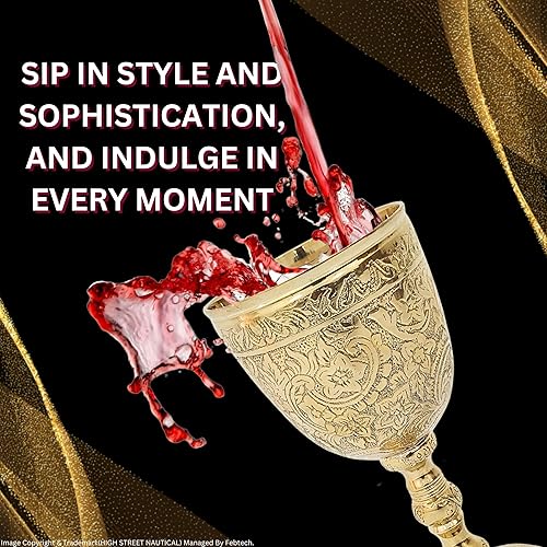 Miniatura 4 de Copa de Cáliz de latón macizo Vintage Golden Roman Cup of King Arthur Beber Vino Copas de vino de latón Vintage Cáliz Copas de vino del Rey Arturo -