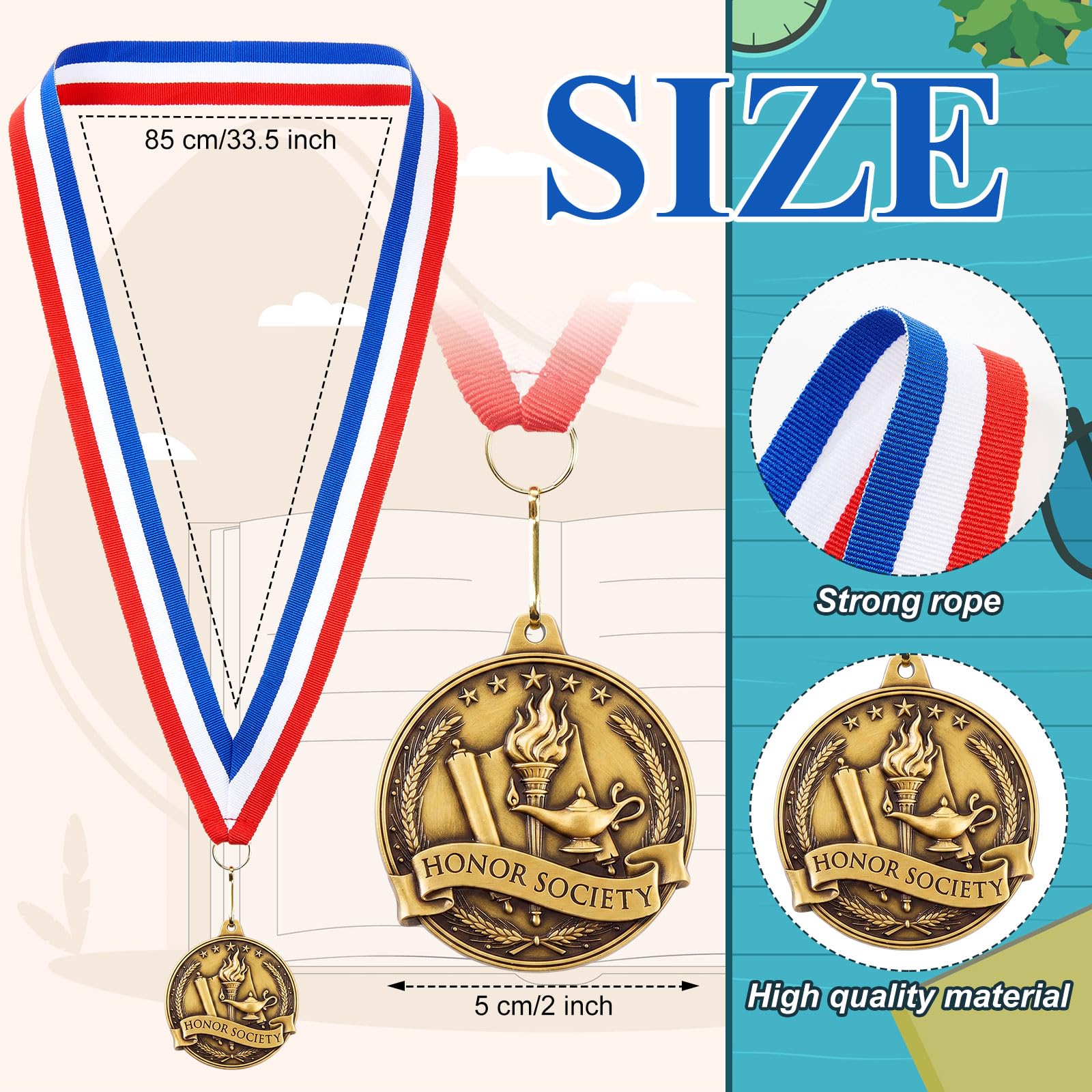 AmazingSpark 30/50/100 5,1 cm Metall Abschlussmedaillen Bulk mit Nackenband Gold Ehrenanerkennung Gewinner Medaillen Trophäe Preis Geschenk für Abschlusszeremonie Veranstaltung Wettbewerb