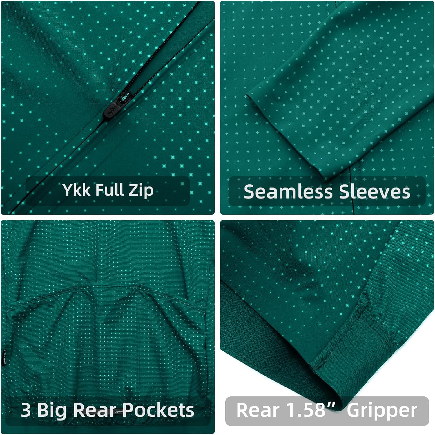 YKYWBIKE Cycling Jersey Men Long Sleeves Bike Jersey with Pockets Breathable MTB Biker Shirts Biking Shirts for Men Cycling