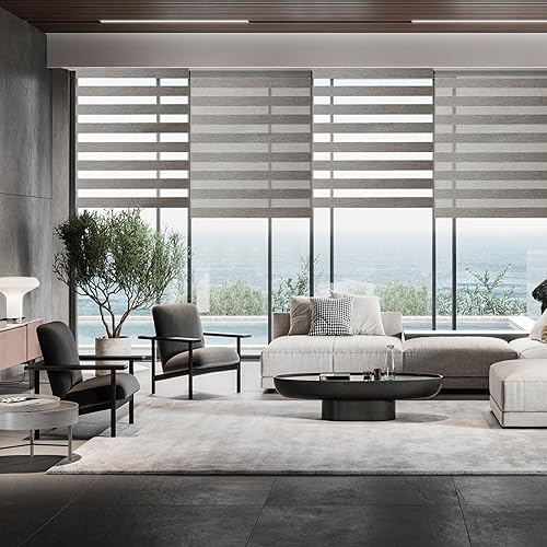 Miniatura 1 de Persianas motorizadas de cebraenrollable con control remoto (persianas de ventana) con batería recargable. Compatible con casa inteligente App,