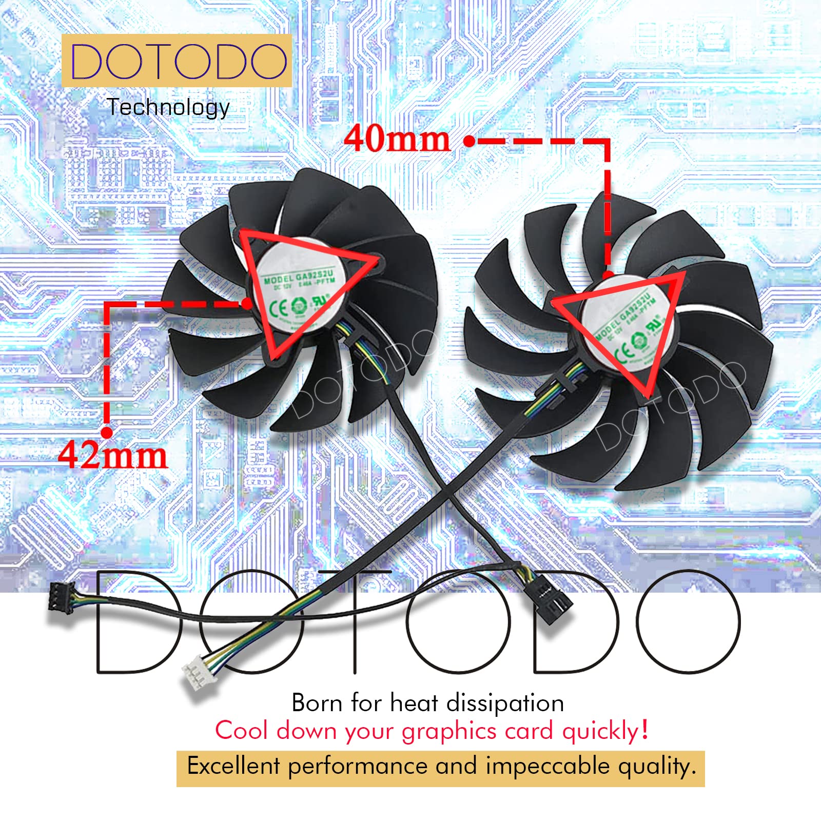 Ventilateur pour carte graphique ZOTAC GeForce RTX 3070 RTX 3070 Ti 88 mm 100 mm