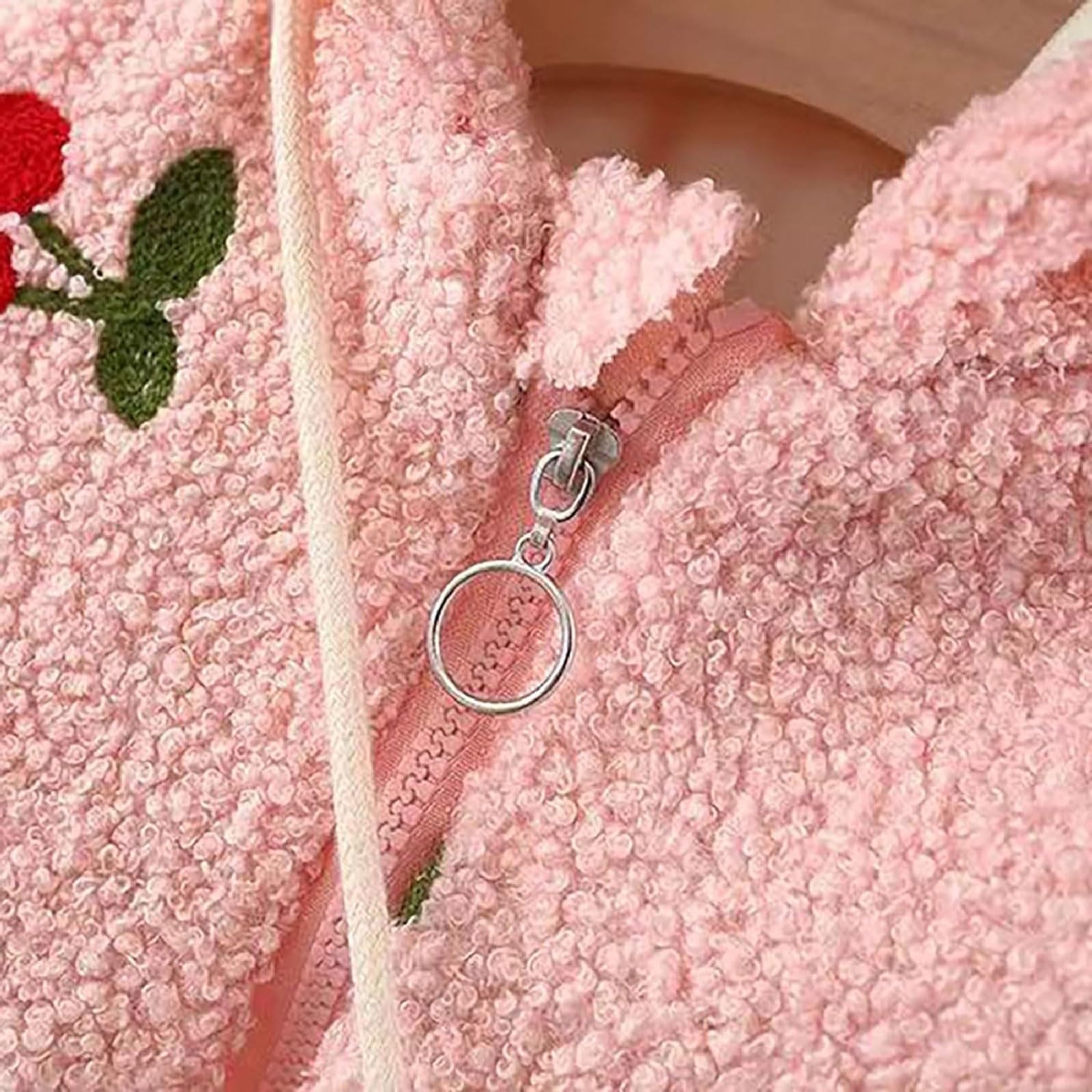 Abrigo cálido para niños pequeños, Abrigo Grueso de Pelo Largo para niñas, Capa con Cremallera y Orejas de Conejo, Abrigo Largo con Capucha para otoño e Invierno