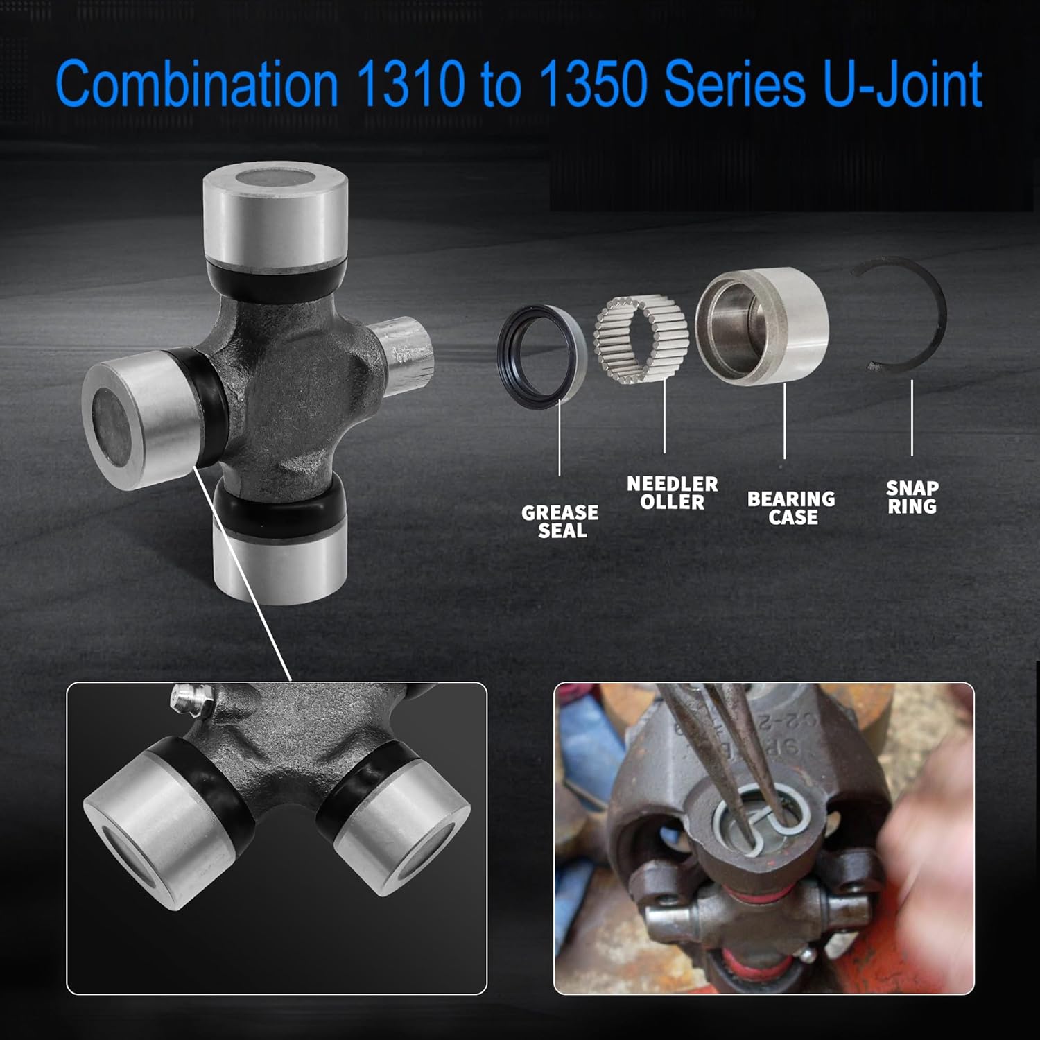 1310 to 1350 Series Conversion U Joint (OSR) Combination 1.062x3.219 to 1.188x3.625 Universla Joint