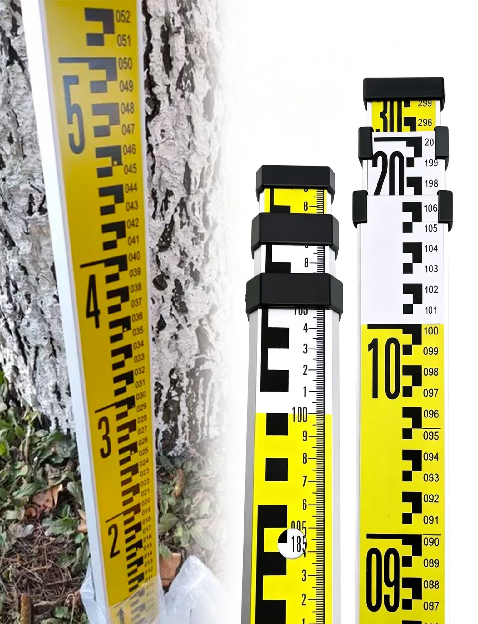 Varilla Telescópica Aluminio Portátil Mira Nivelación Para Obra Topográfica | Vara telescópica de medición de altura con cierres firmes for tareas de topografía y nivelación(Generation 1,700 cm/275.6 in)