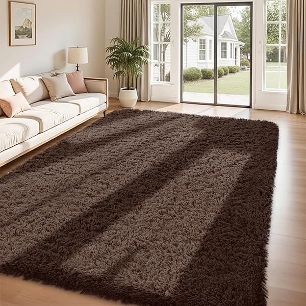 Earthy Brown Rug Ideas for Living Room Balance 6 Ultra Plush Brown Memory Foam Rug