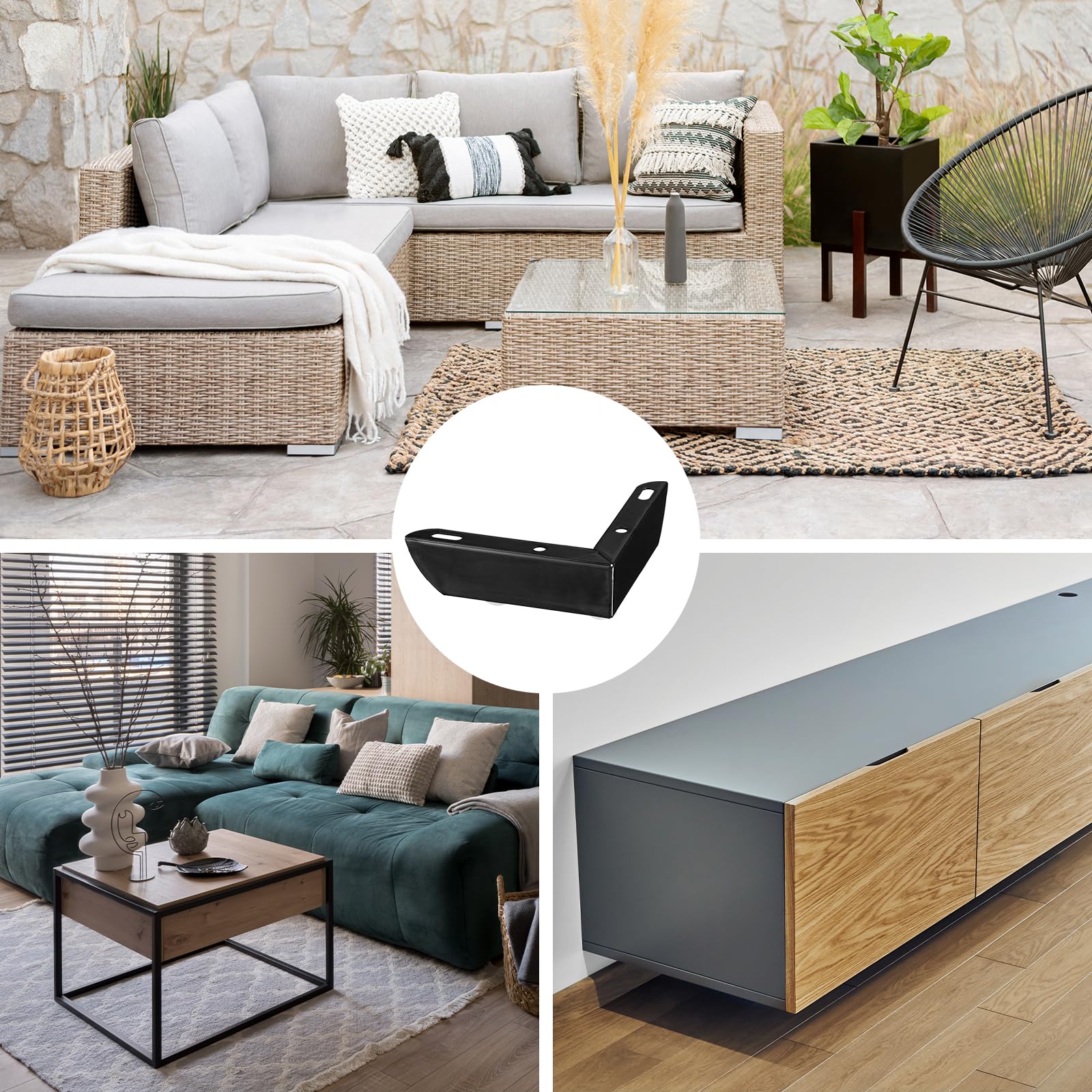 4 Möbelbeine 10cm Schwarz - Robuste Carbonstahl Füße Für Sofa & Schrank