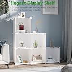 C&AHOME Organisateur de stockage cube, 6-Cube Unités, Cabinet de placards, DIY Étagère de livre modulaire en plastique, idéal pour la chambre, salon, bureau, 36.6" L x 12.4" W x 36.6" H Laiteux UPCS06M
