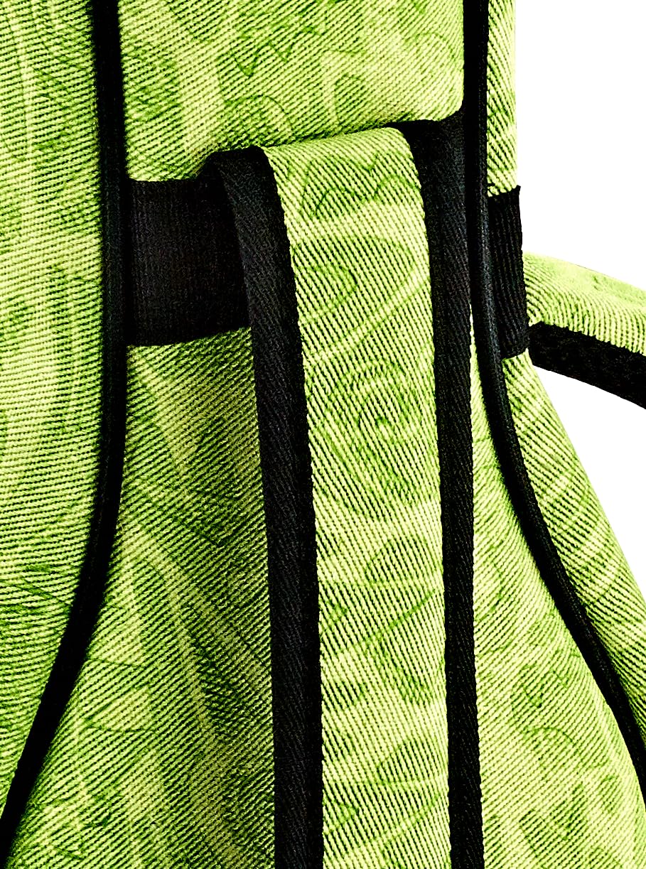 Ortega Guitars Jean Ukulele Gigbag - Konzert Ukulele Tasche - Höhe 66 cm - Breite 23 cm - Mit Schultergurten - Baumwolle / Leinen, Grün (OUB-CC-GRJ)