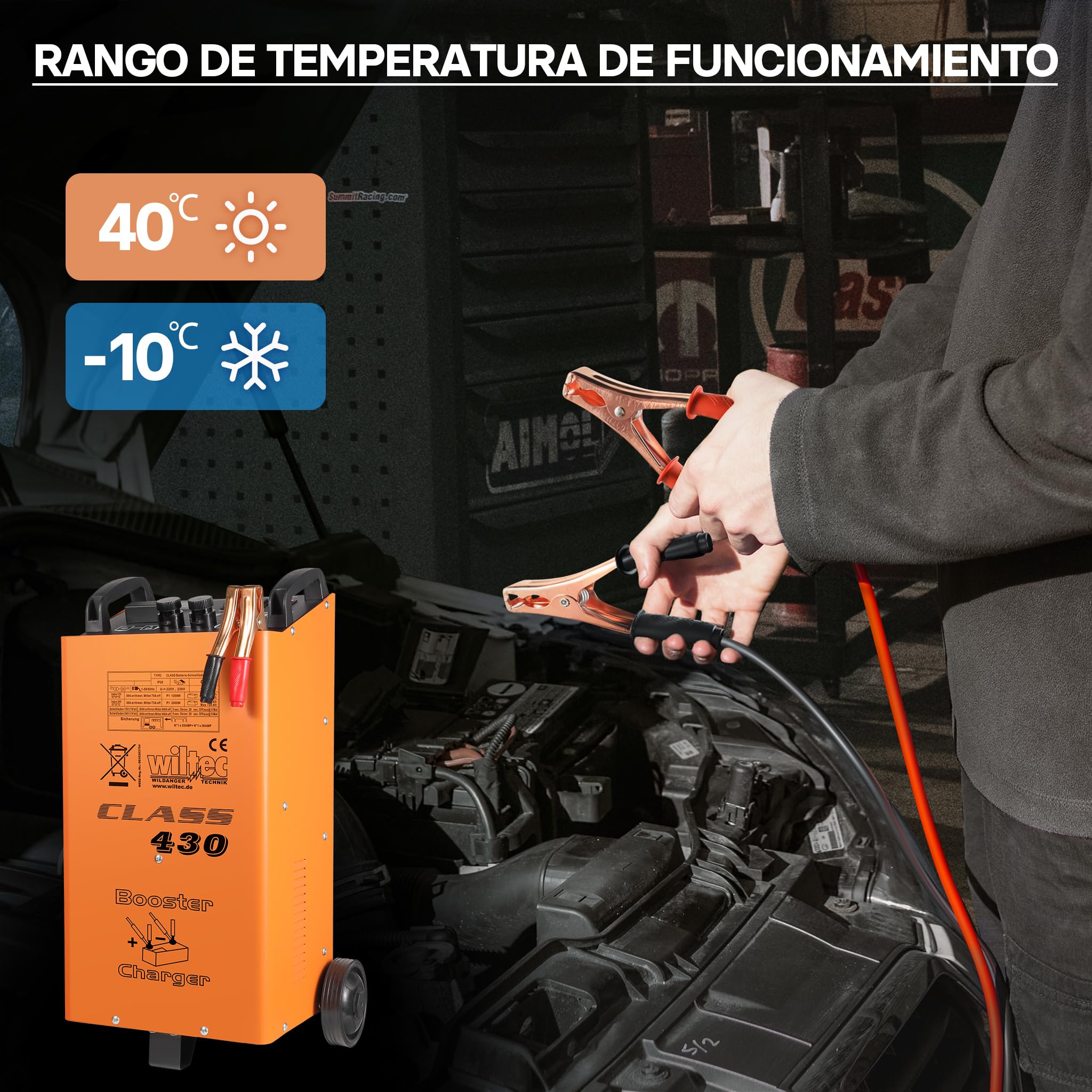 Wiltec Boost 430 dispositivo de carga para baterías 12V 24V Cargador de baterías