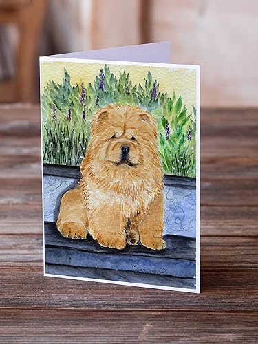 Miniatura 2 de Caroline's Treasures SS7002GCA7P Chow Chow Greeting Cards and Envelopes Pack of 8 Blank Cards with Envelopes Whimsical A7 Size 5x7 Blank Note Cards