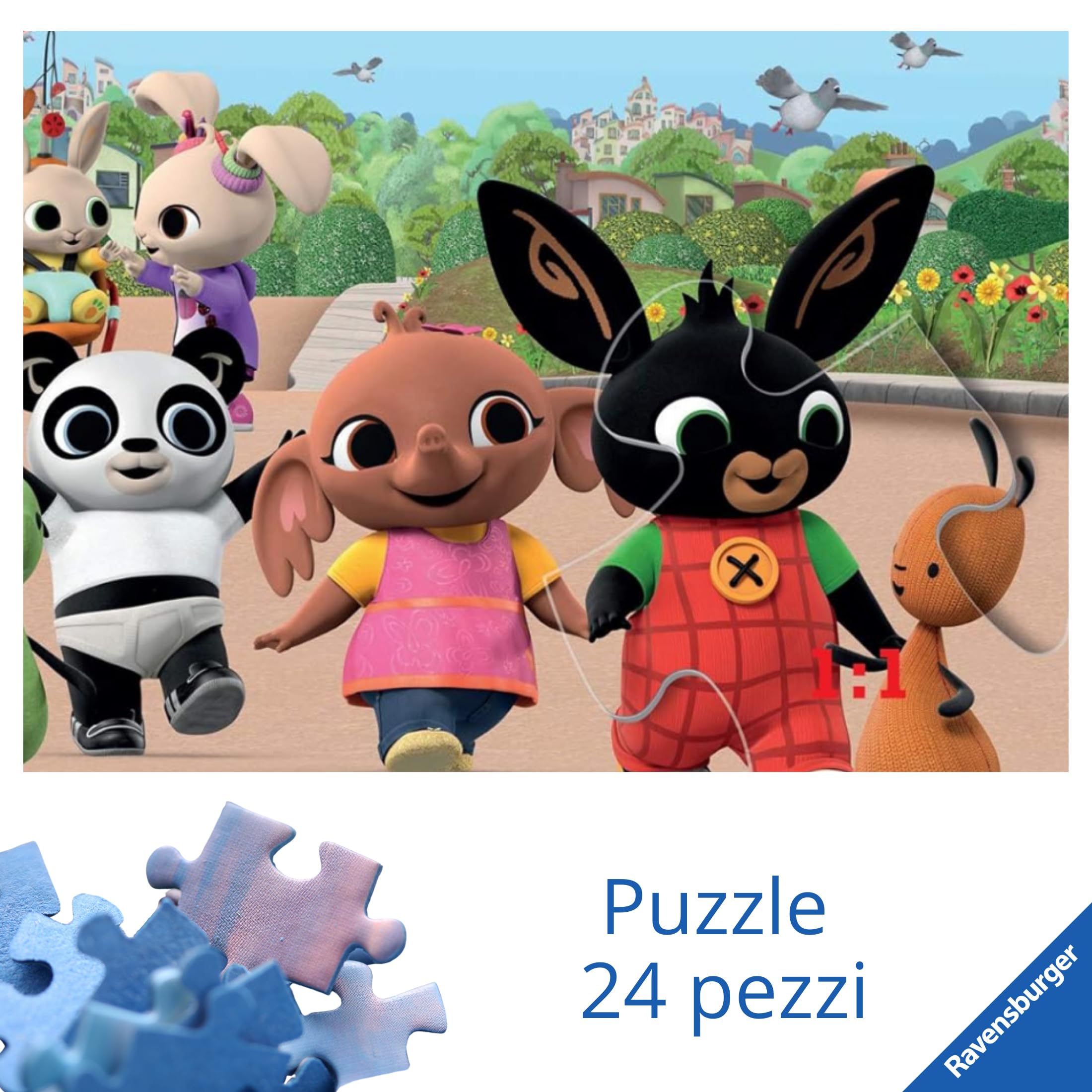 Ravensburger - Puzzle 3 Anni, Giant Floor Puzzle 24 Pezzi, Bing - Puzzle Bambini 3 Anni, Collezione Bing, Giochi Educativi e Divertenti, Idee Regalo