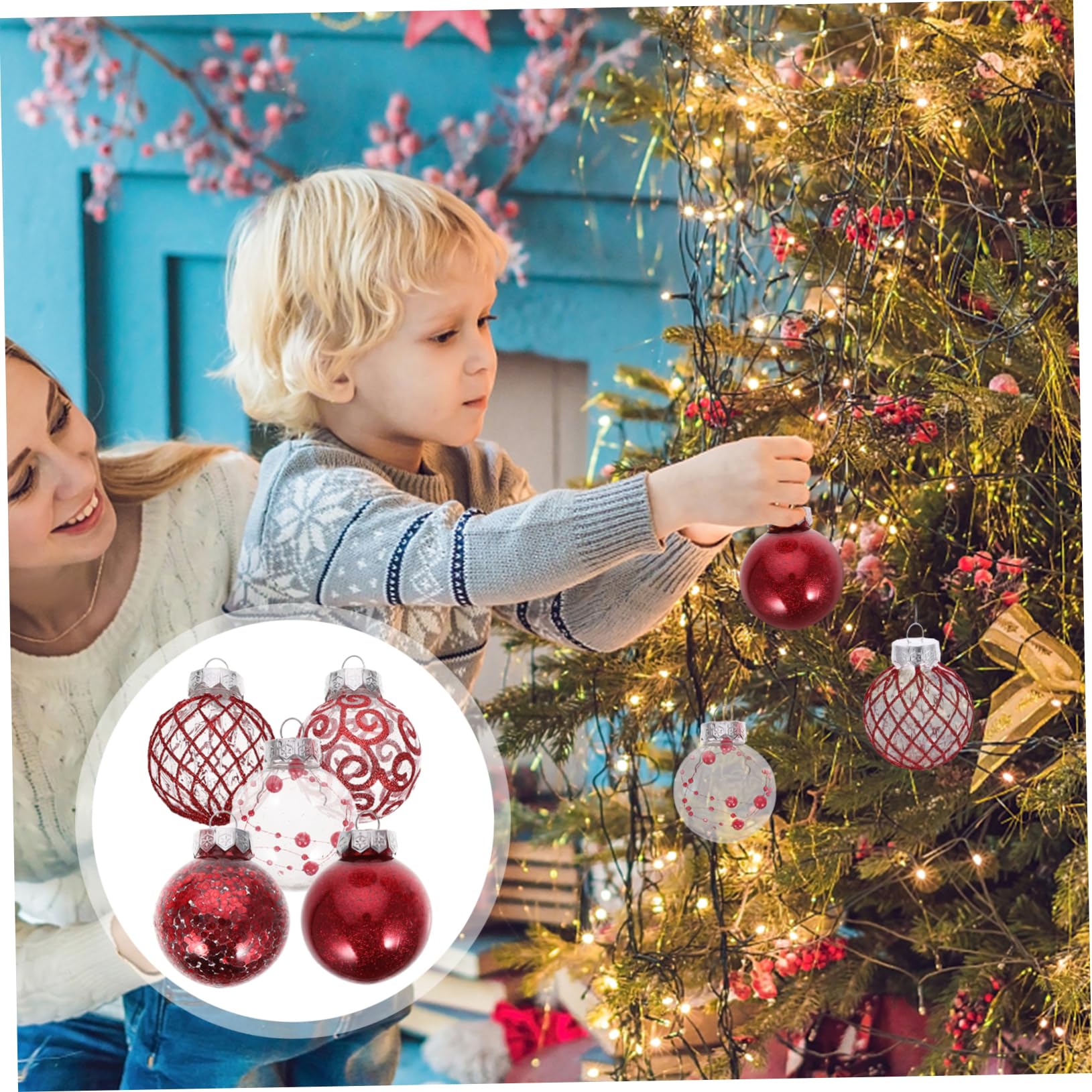 ORFOFE 30stücke Weihnachtsbaum-hängekugeln Weihnachtsdekor Ballornamente Weihnachtsbaumkugeln Hängende Dekorationen Für Weihnachtsfeiern