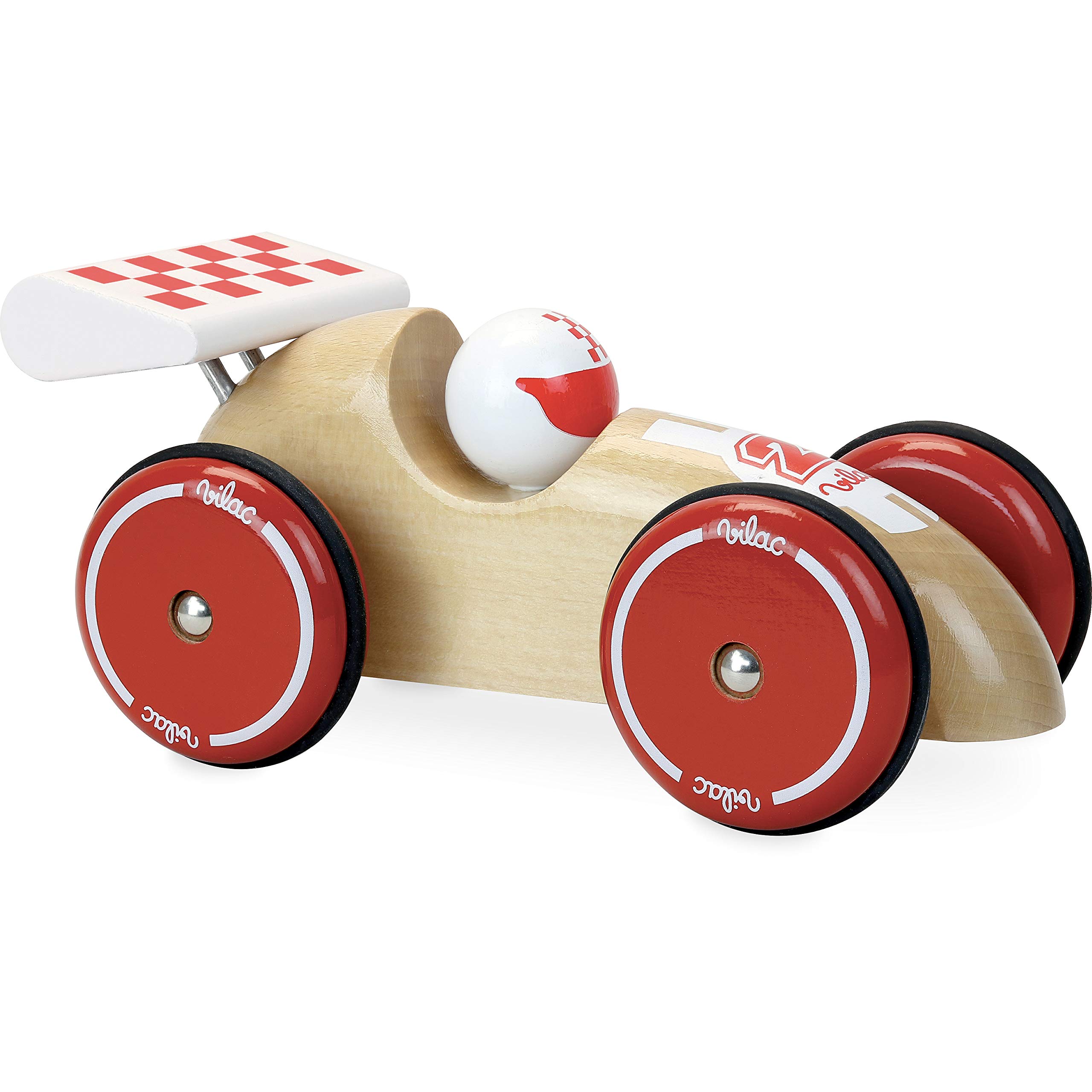 Vilac - Voiture de Course XL Bois Naturel Aerei, Colore Naturale (2300S)